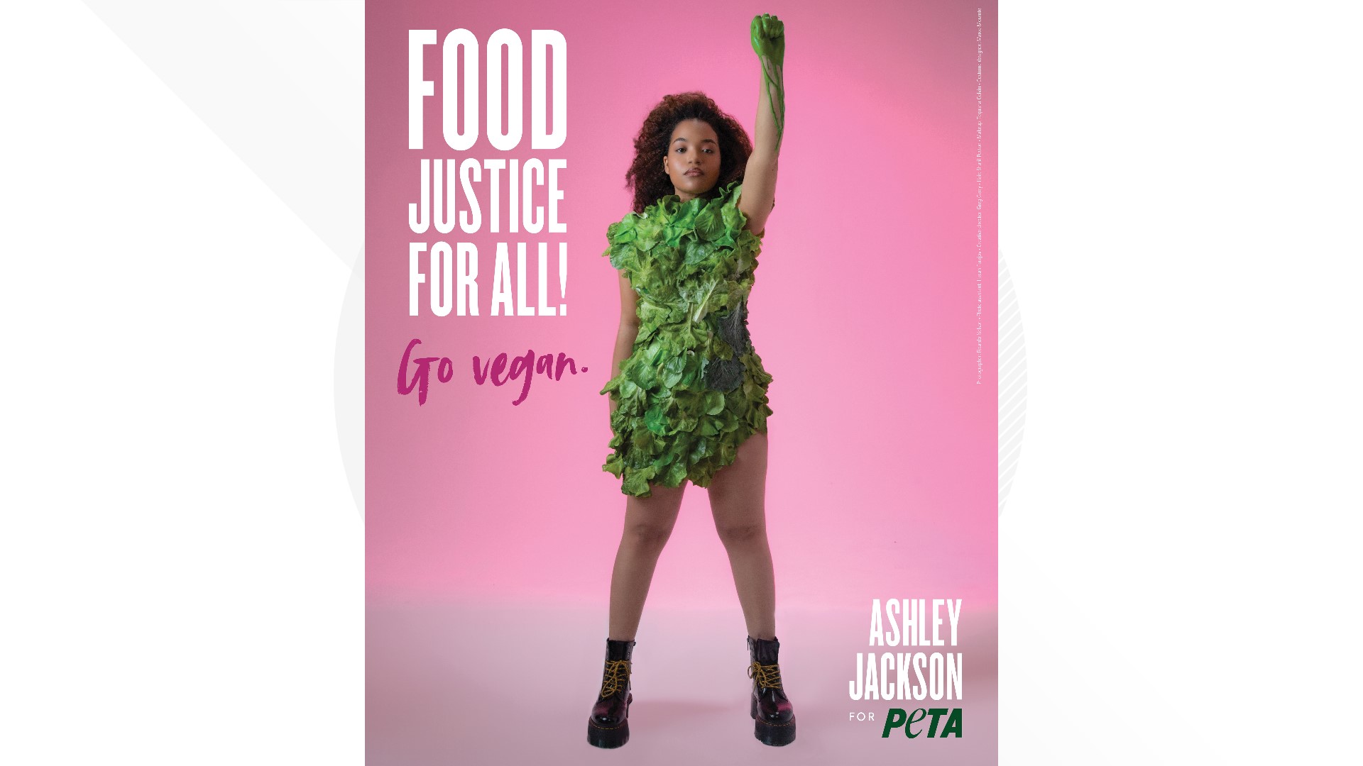 Actress and activist Ashley Jackson joins PETA in their campaign to increase access to healthy foods. Ashley is the daughter of civil rights activist Jesse Jackson.