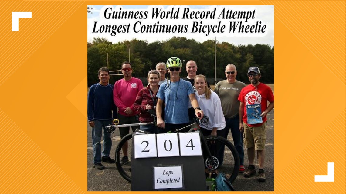 longest wheelie on a bicycle