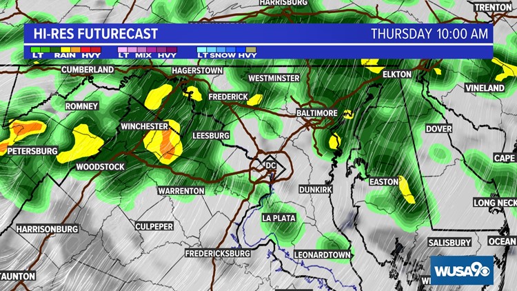 Peak bloom possible Thursday with showers and the 70s