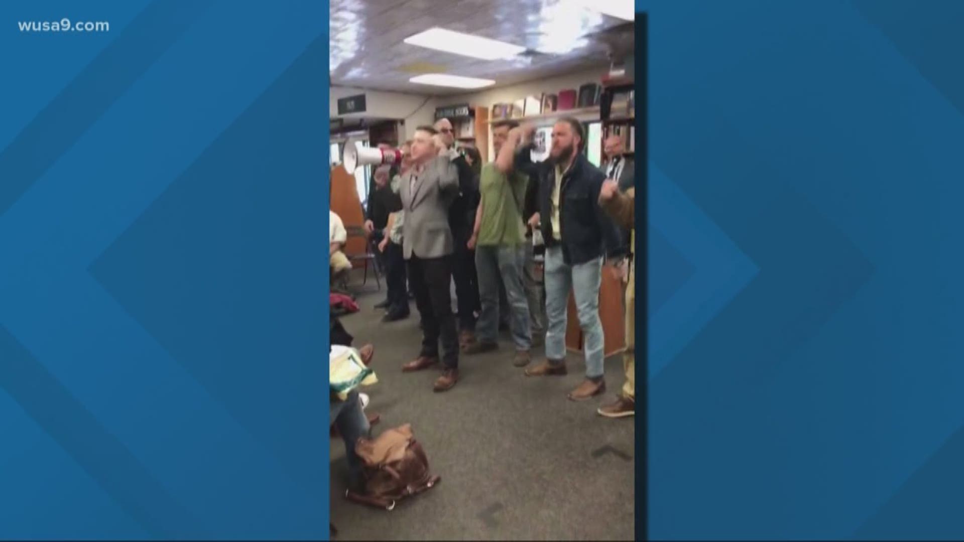 We're taking a closer look into a disturbing story you saw right here on the News at 11. Nearly a dozen white nationalists marched into Politics and Prose Saturday and started shouting at customers.