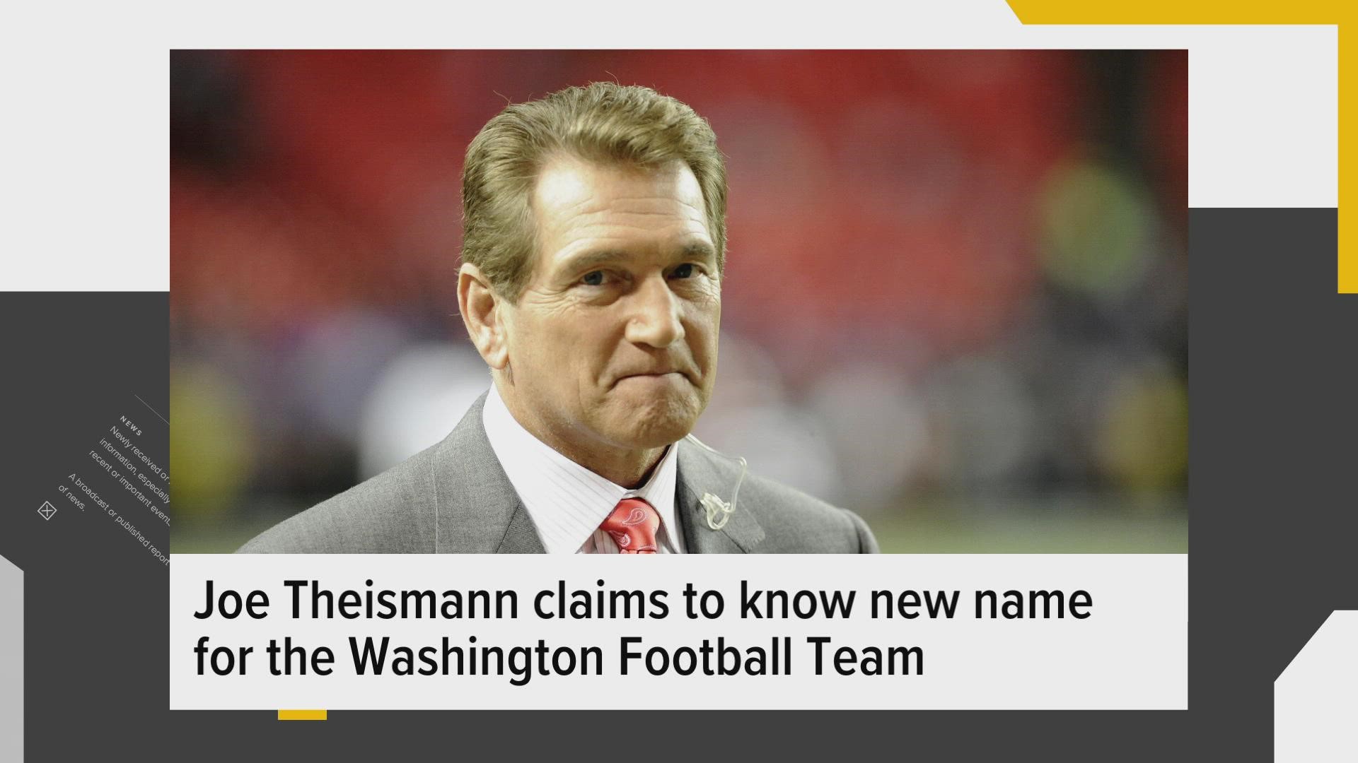 During an interview with CBS Sports Joe Theismann  may have leaked Washington Commanders as the new NFL team.