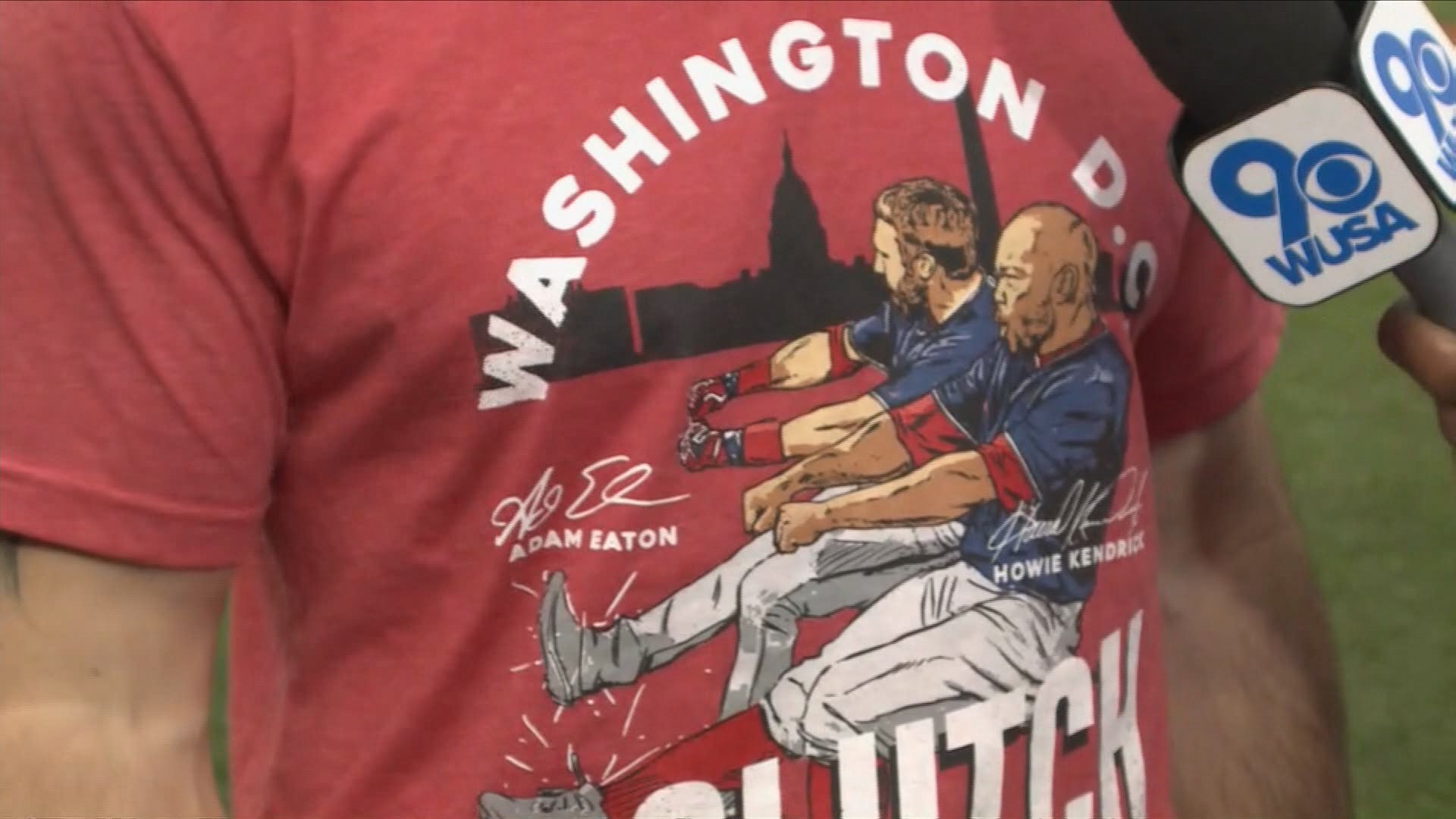 Adam Eaton got his epic dugout dance with Howie Kendrick printed on a shirt