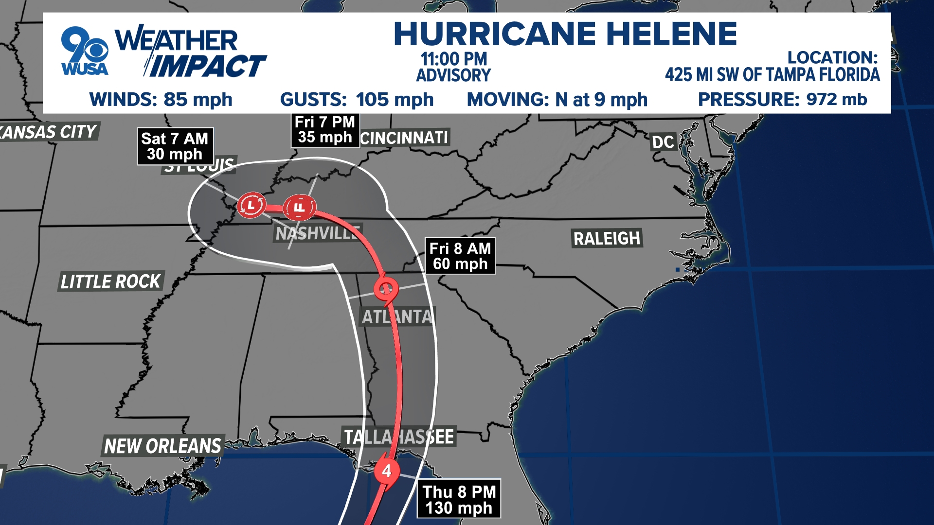 Helene will rapidly intensify before making landfall as a major hurricane on the Florida Panhandle Thursday.