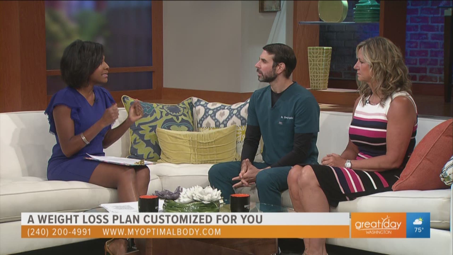 Dr. Cory Aplin, founder of Optimal Body introduces Markette to Chris Hummel who lost weight thanks to Optimal Body's natural approach to weight loss.  For more information call (240) 200-4991 or visit MyOptimalBody.com.  This segment is sponsored by Optimal Body.