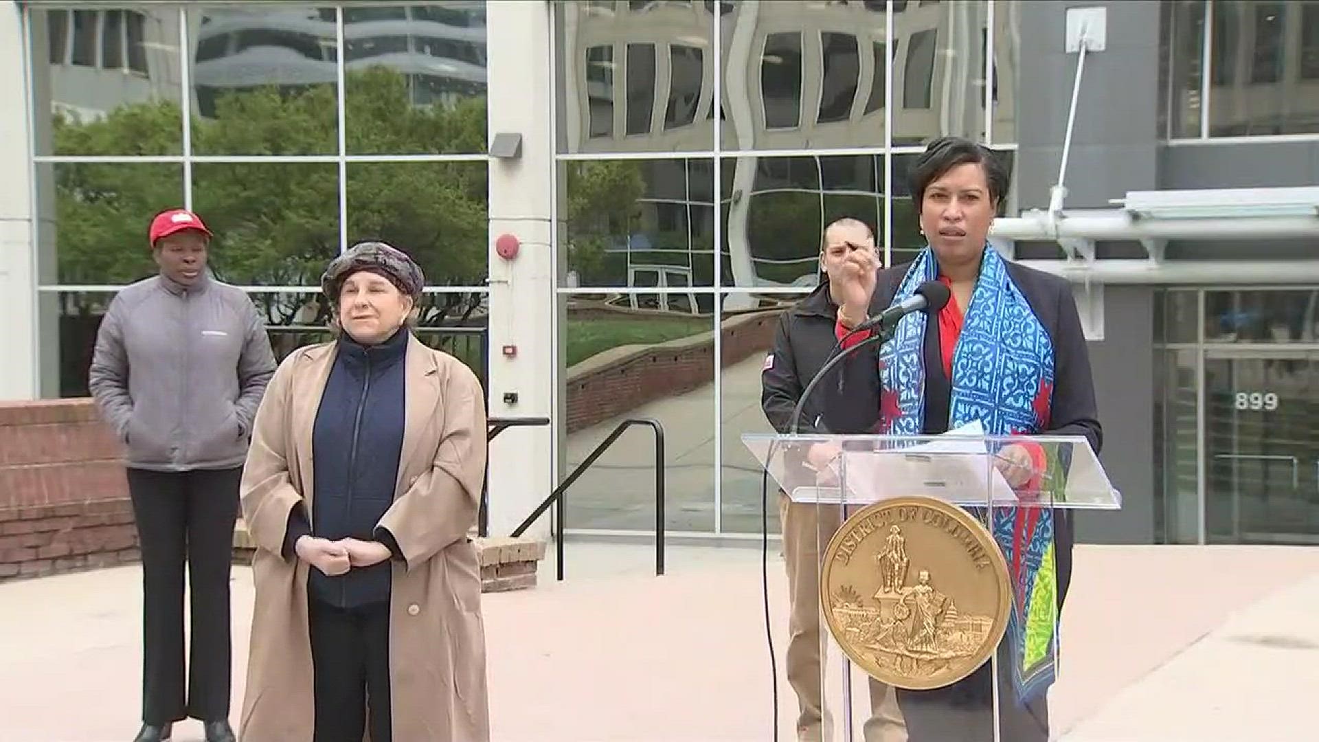 Mayor Bowser also closes non-essential businesses.