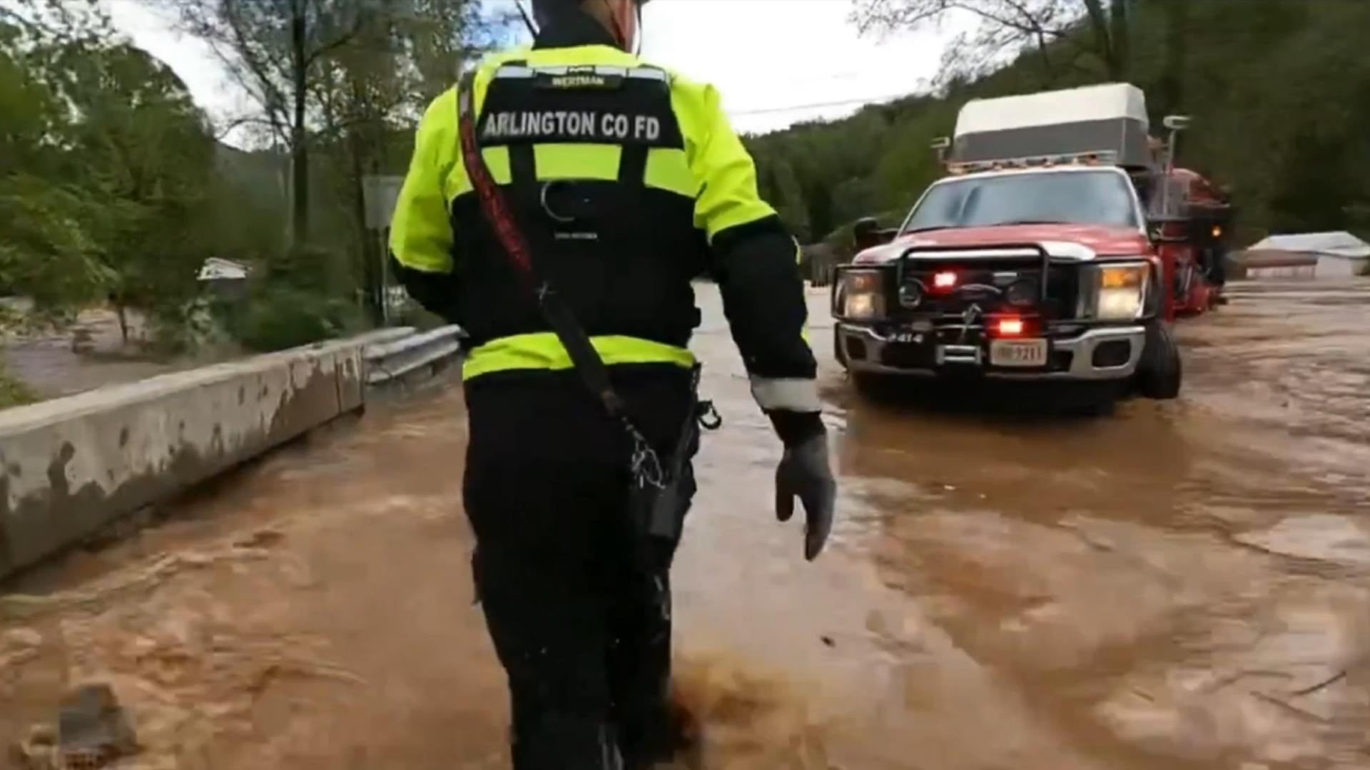 As storming from Helene impacts parts of SW Virginia, crews from Northern Virginia have remained on alert to aid in rescues. Full story: https://shorturl.at/5ldMB