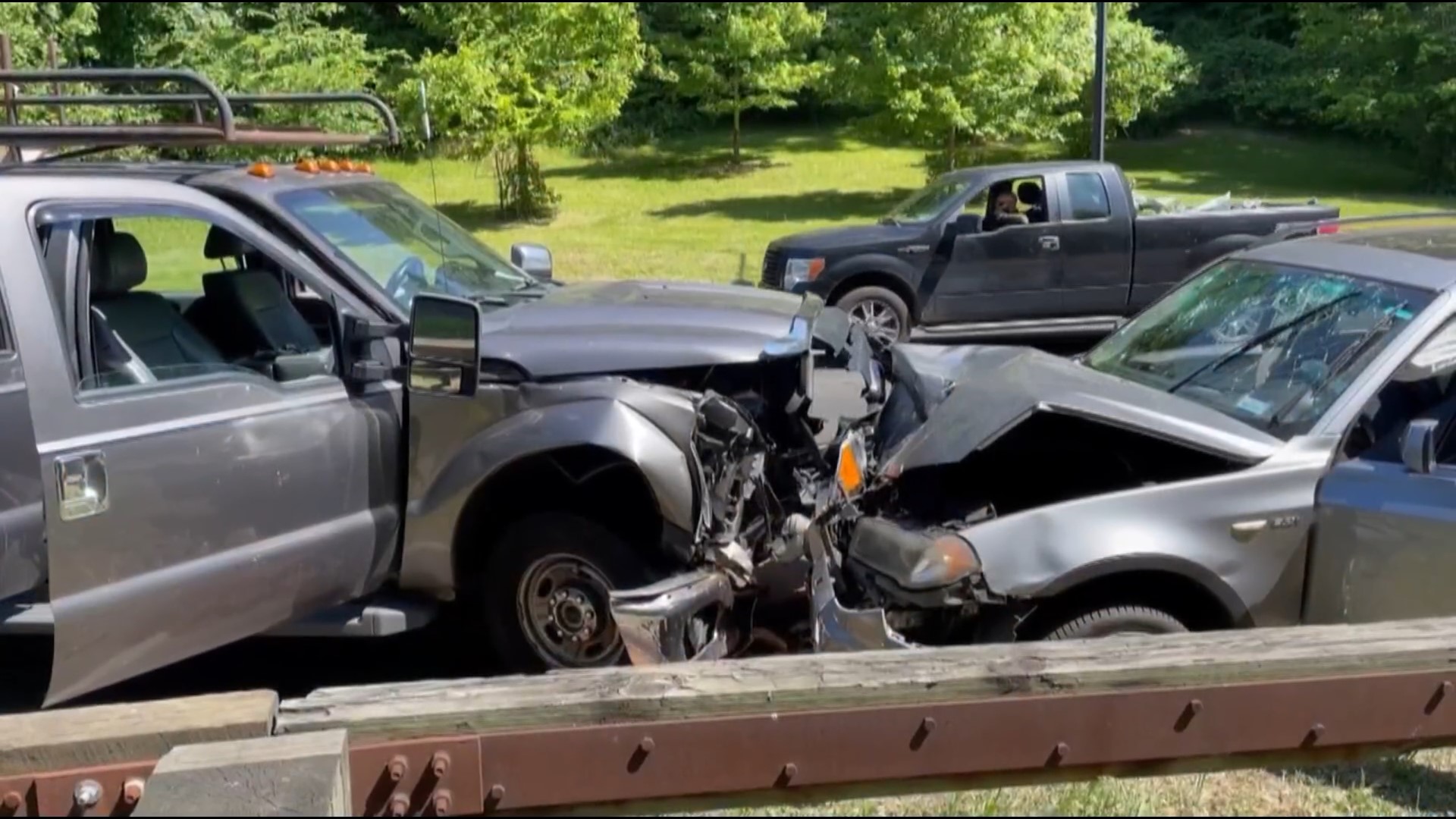 Four people were rushed to the hospital after a serious crash on Rock Creek Parkway.