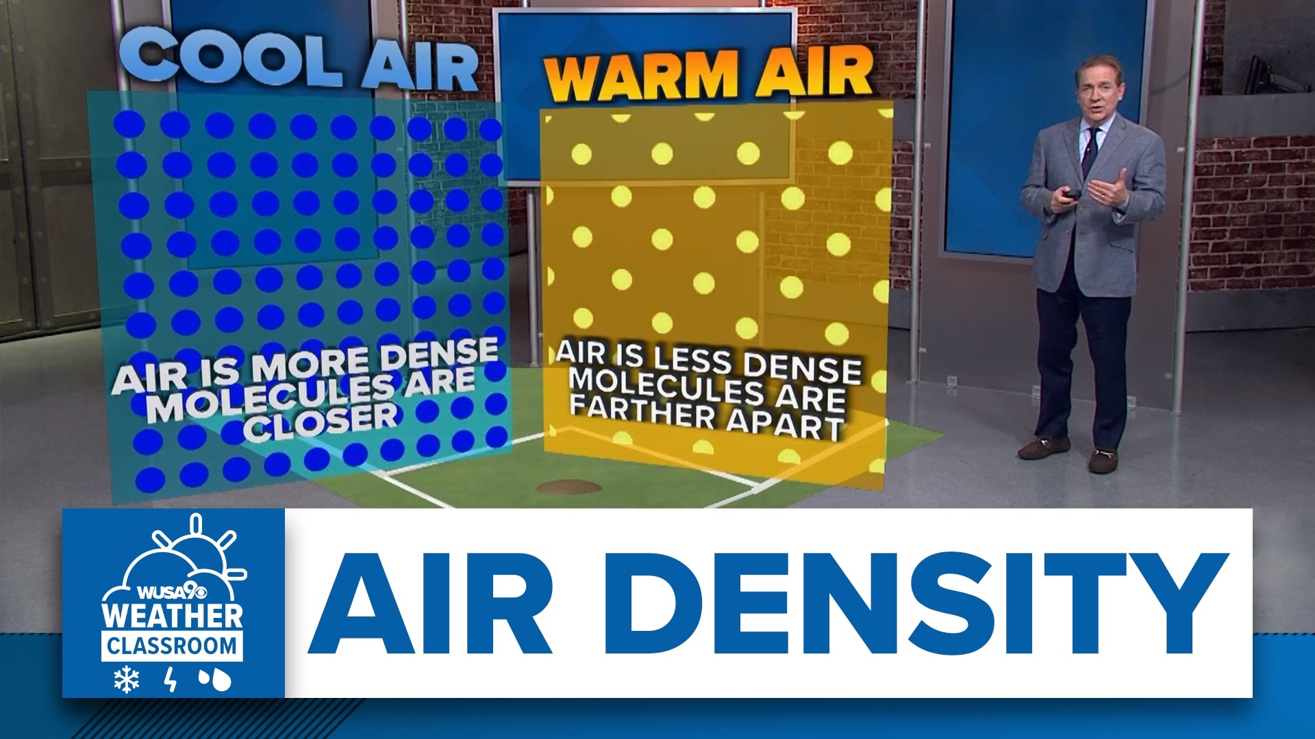 Meteorologist Topper Shutt shows us the relationship between air density and the temperature.