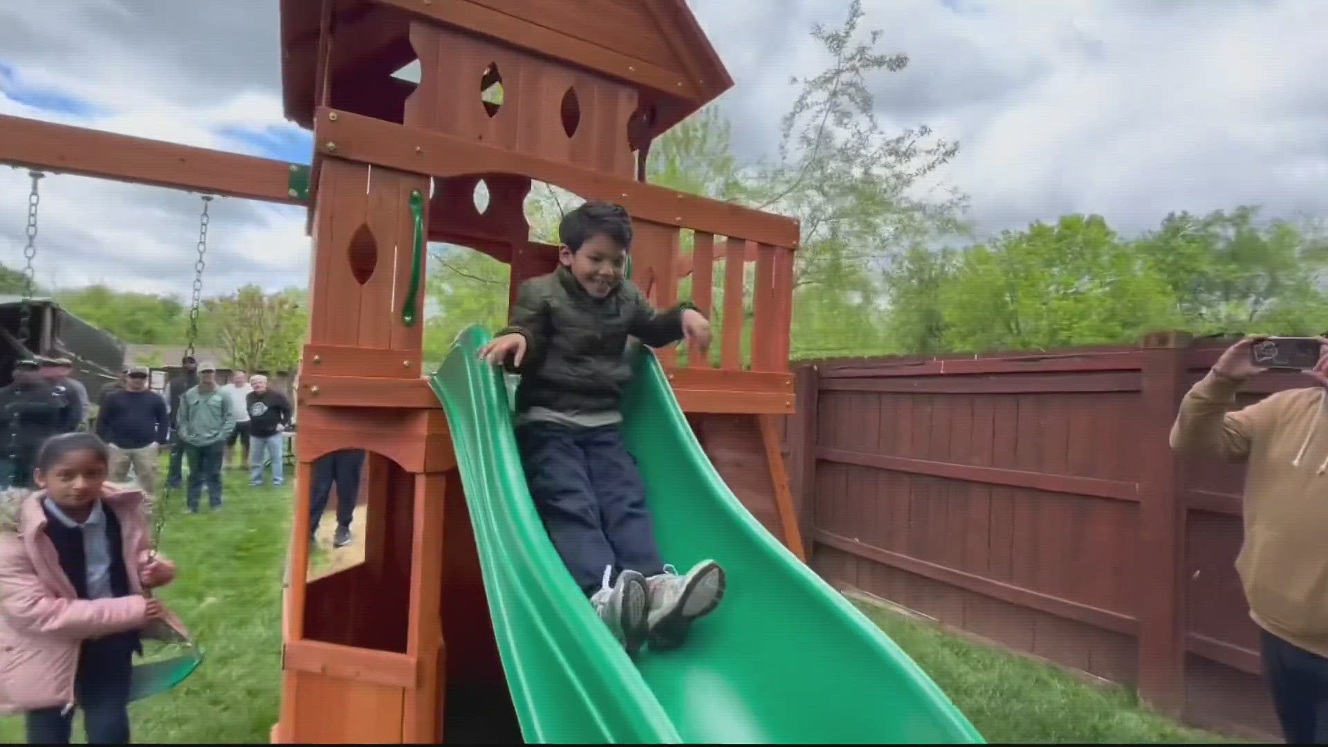 Leo is in the fight of his life, but the playset put a big smile on his face.
