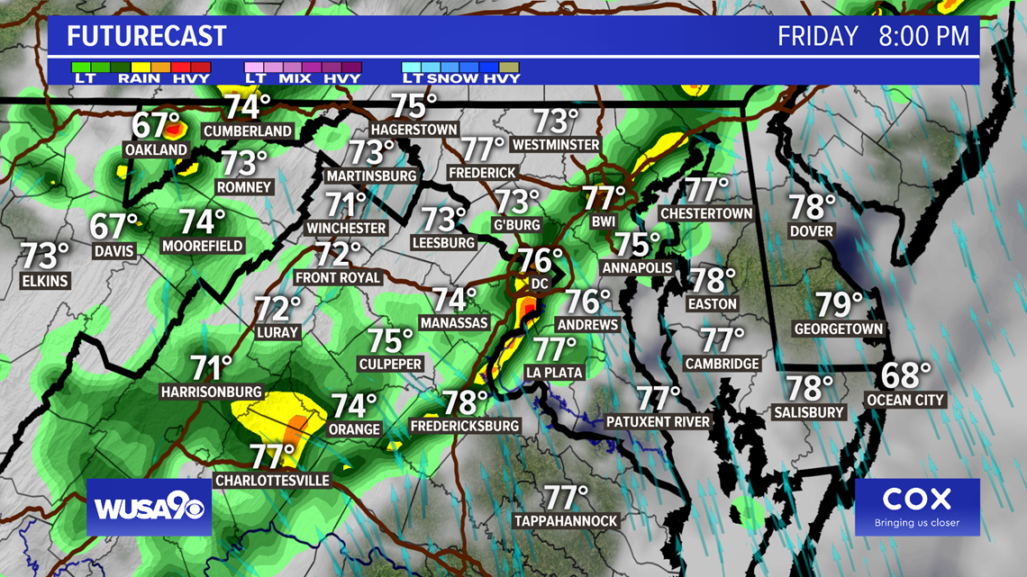 Here's the latest DC weather forecast