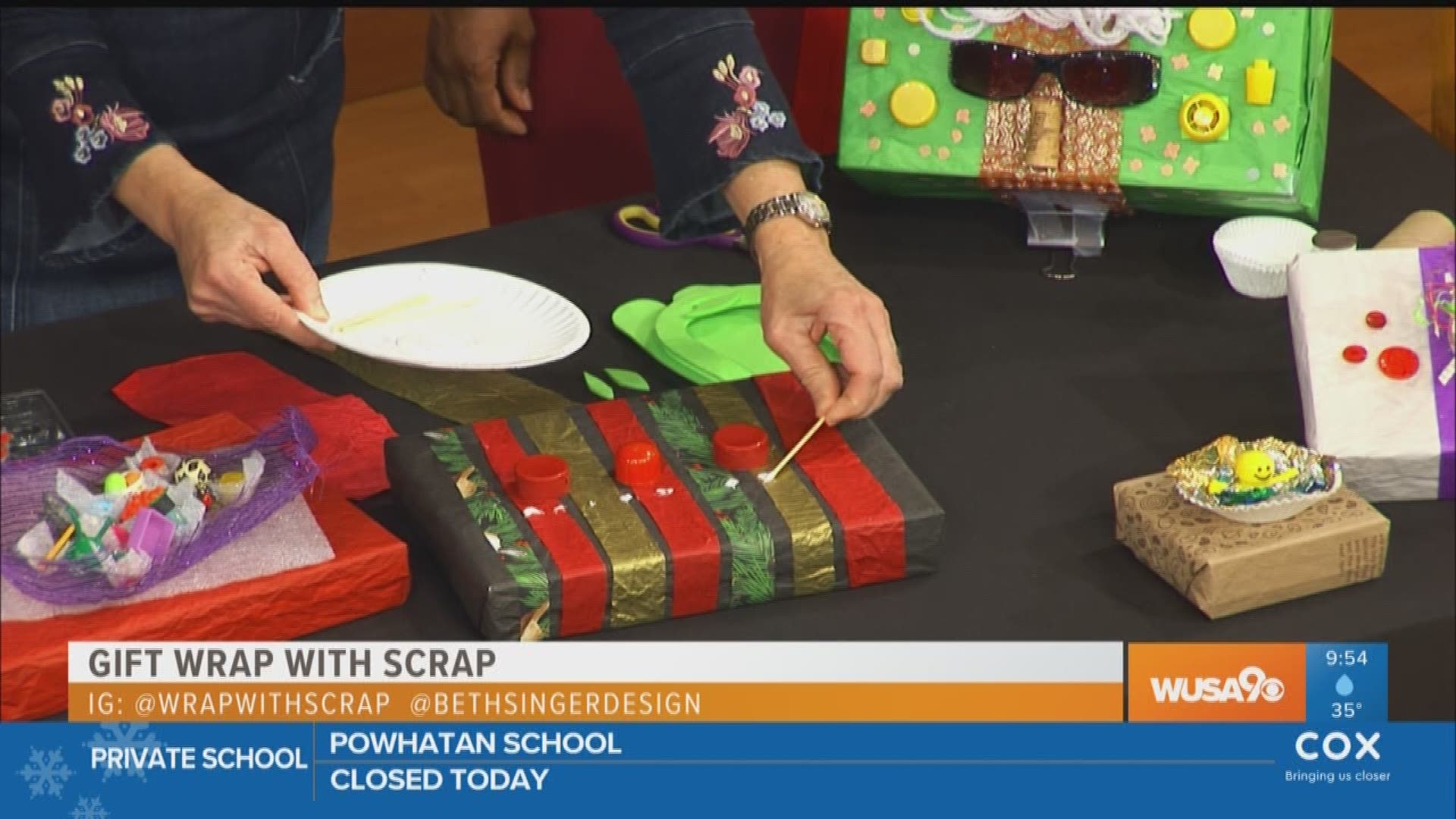 Beth Singer, principal of Beth Singer Design in Arlington, VA shares her tips and tricks on how to gift wrap with scraps!