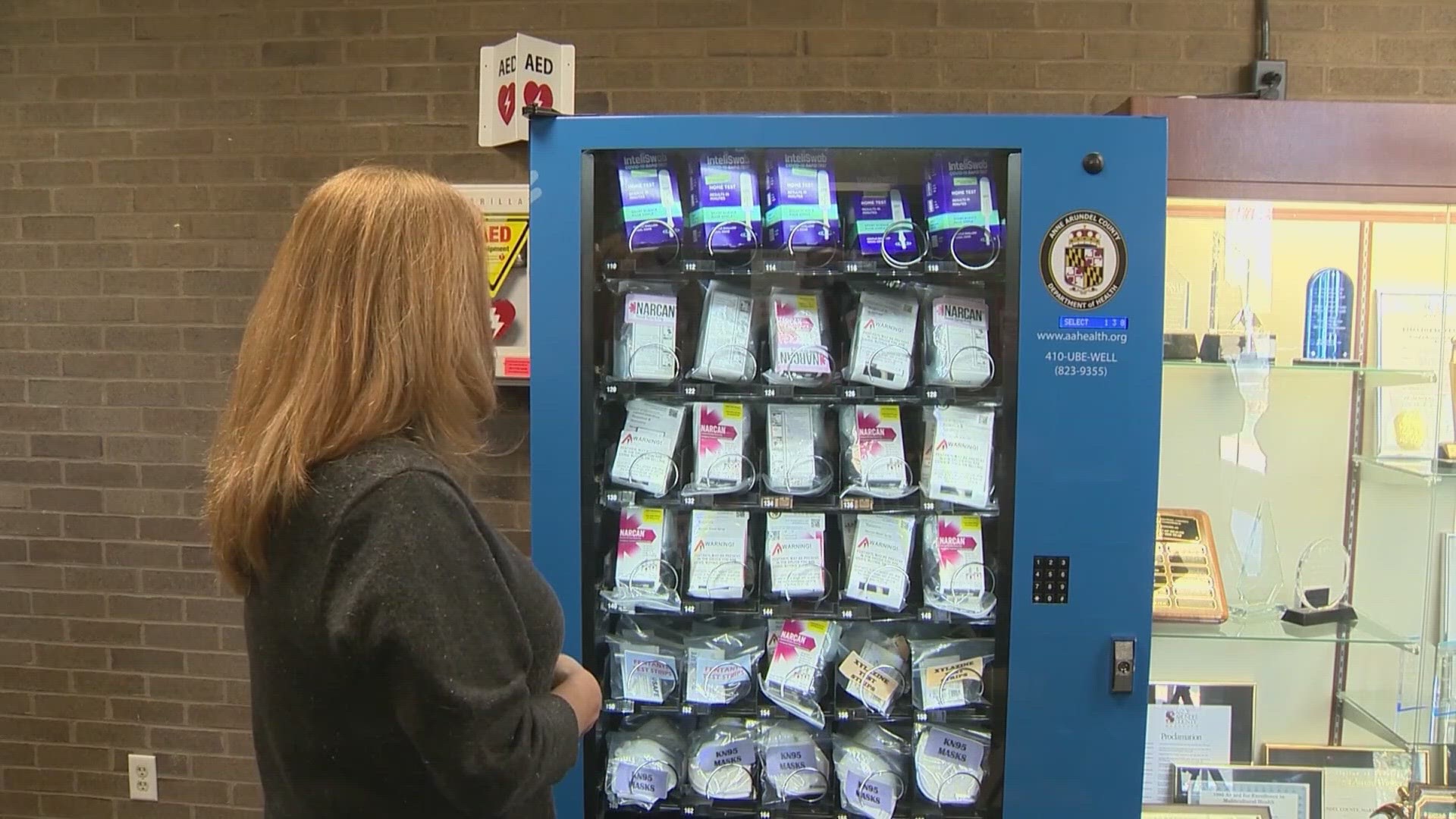 There are currently 7 'health to go' vending machines across Anne Arundel county. Each one dispenses several products, including Narcan, for FREE.