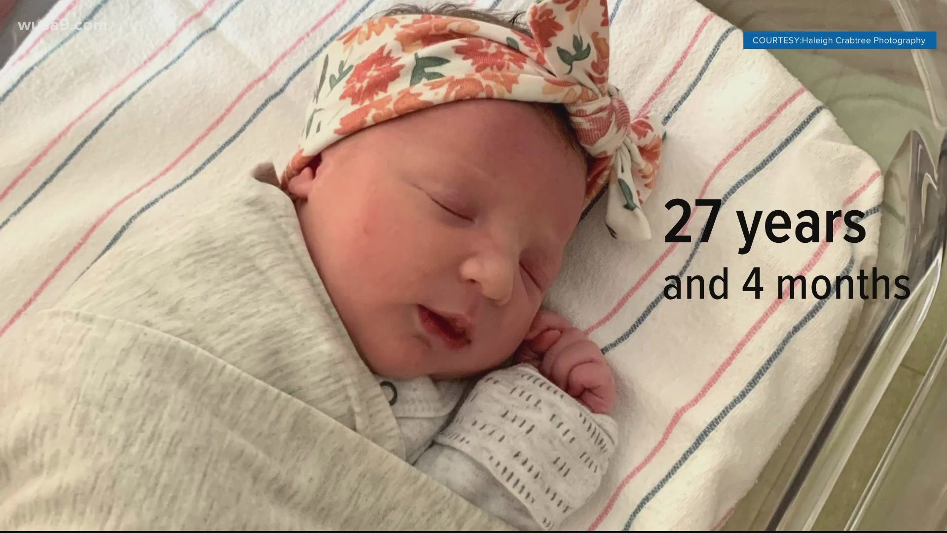A Tennessee couple welcomes a baby girl who grew from an embryo that had been frozen for 27 years. It's believed to be the longest-frozen embryo to result in birth.