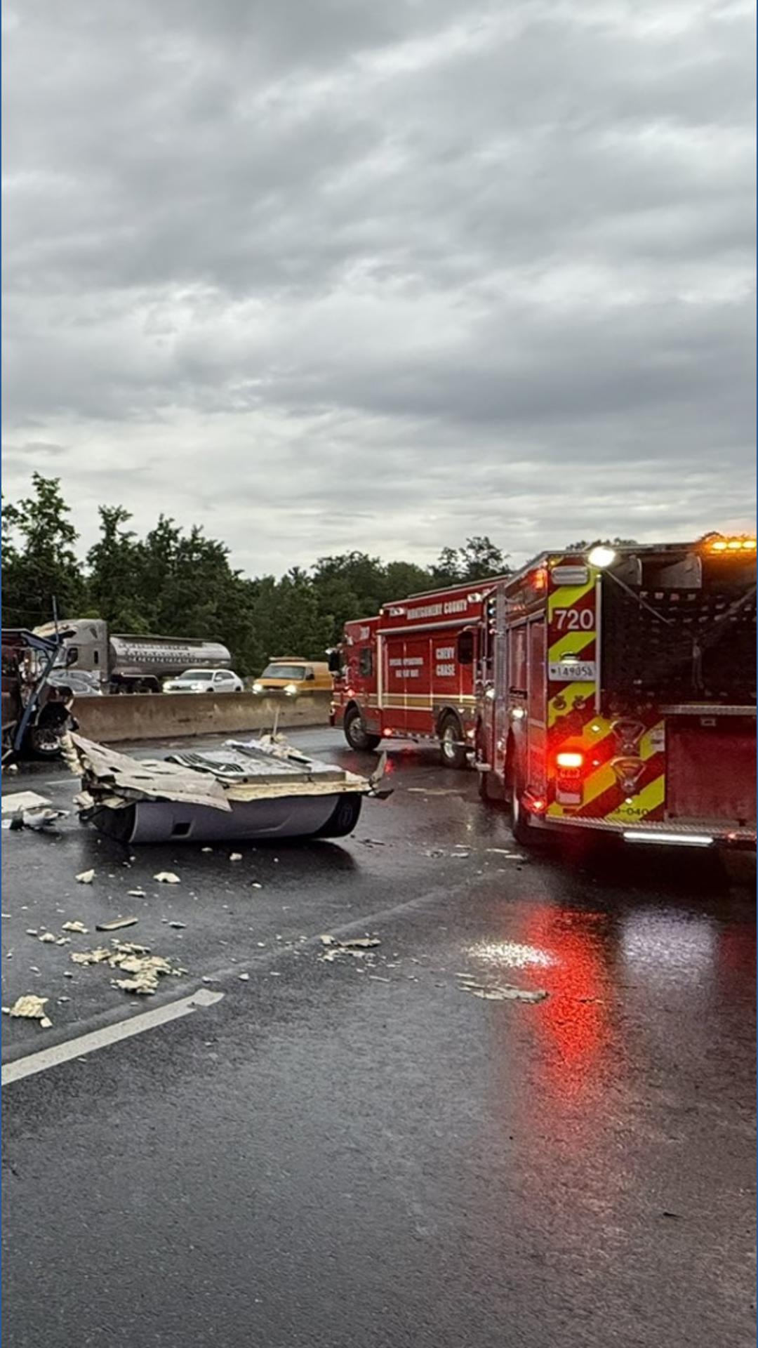 I-495 inner loop back open after 2 tractor trailers jackknife | wusa9.com