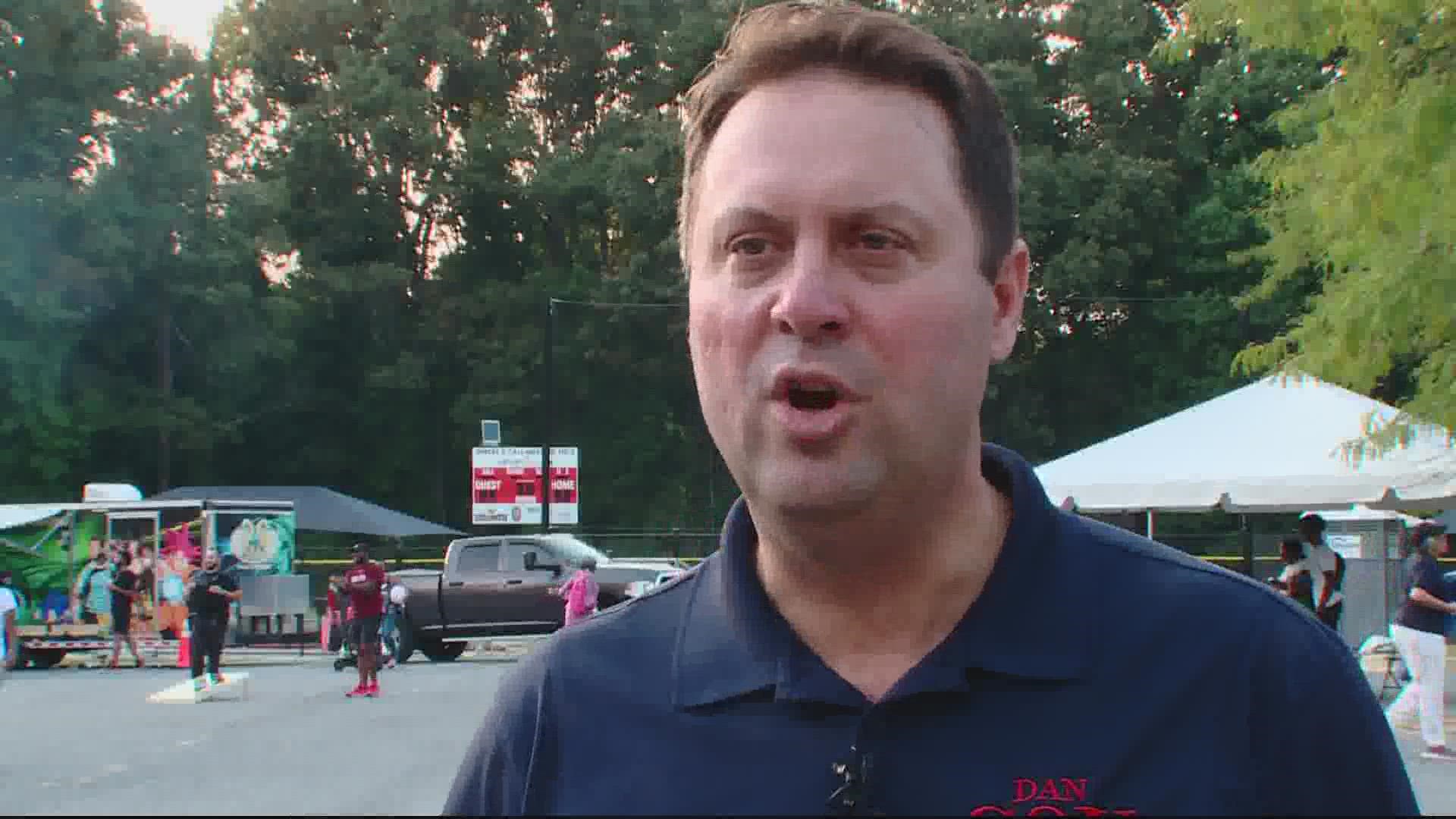 The Republican attended the Prince George’s County Police Department’s “Back to School” celebration in Palmer Park.