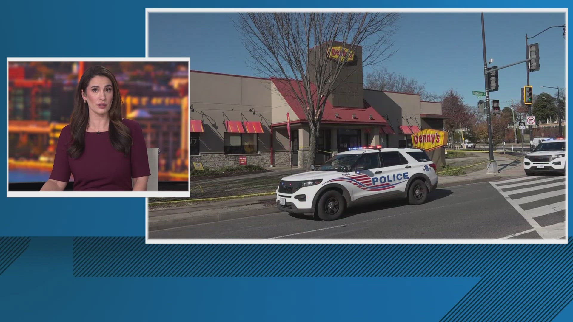 A man died at the hospital after he was shot at Denny's in the District on Tuesday morning.