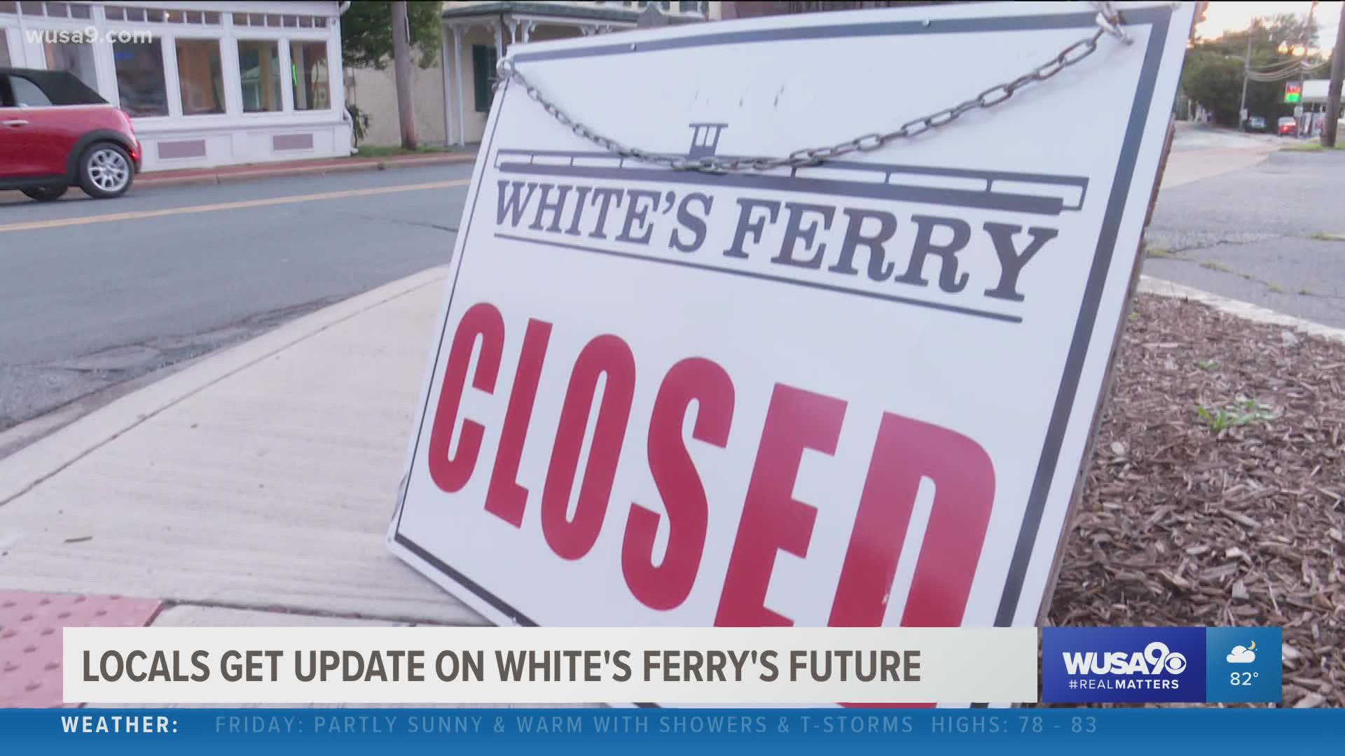 White's Ferry discontinued service across the Potomac River in December 2020 following a legal dispute between its operator and property owners in Virginia.