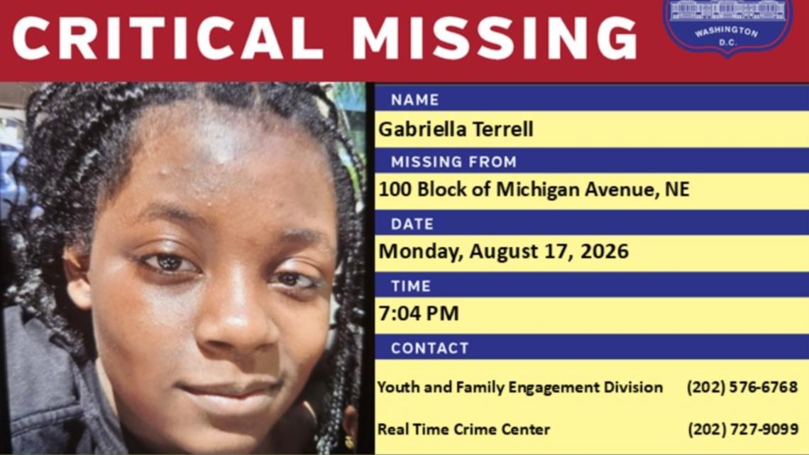 MISSING: Police search for 13-year-old last seen in Northeast DC ...