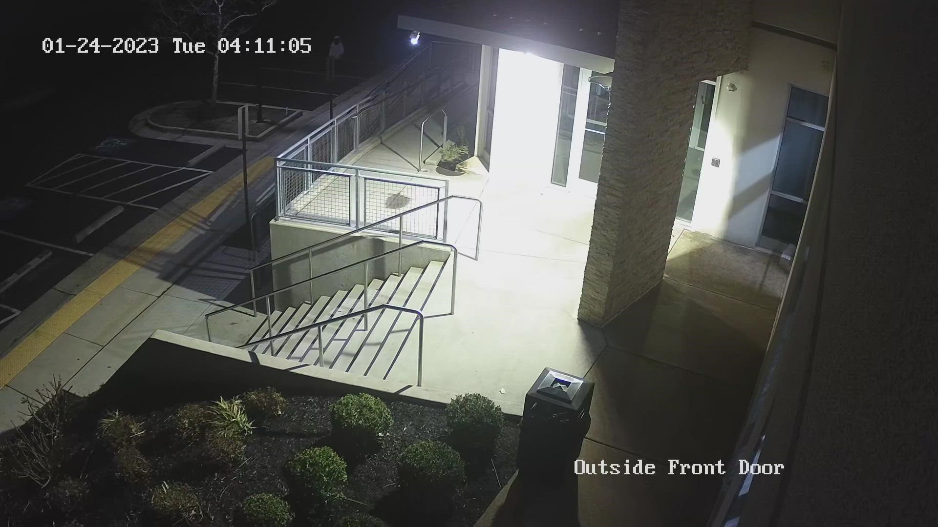 Deputies are searching for two suspects caught on camera.