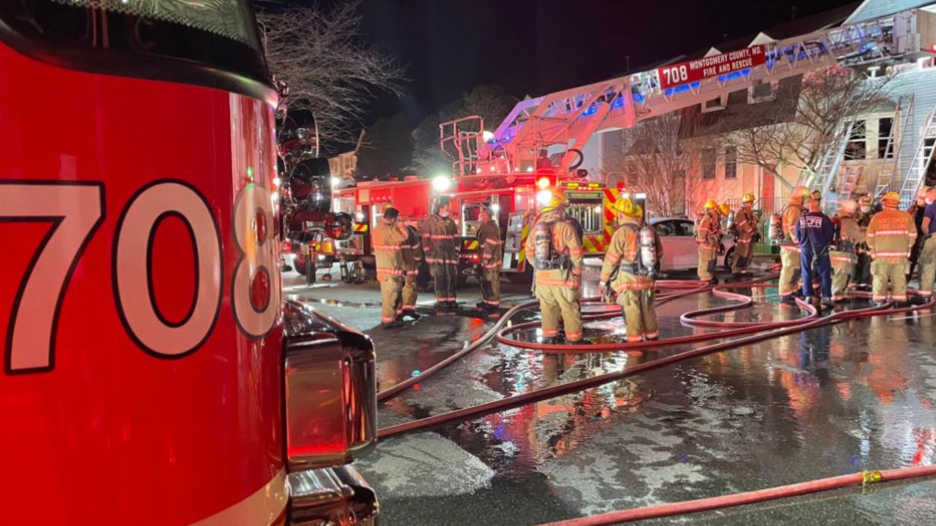 Townhouse fire in Gaithersburg, Md.