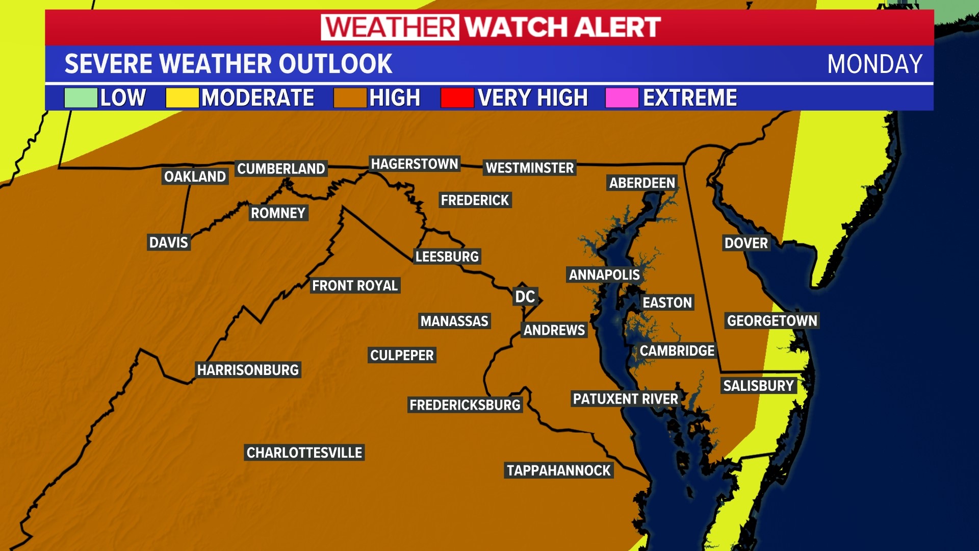 Storms this afternoon will produce damaging wind, hail and isolated tornadoes.