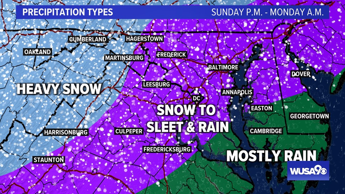 Winter weather scenarios for potential weekend storm