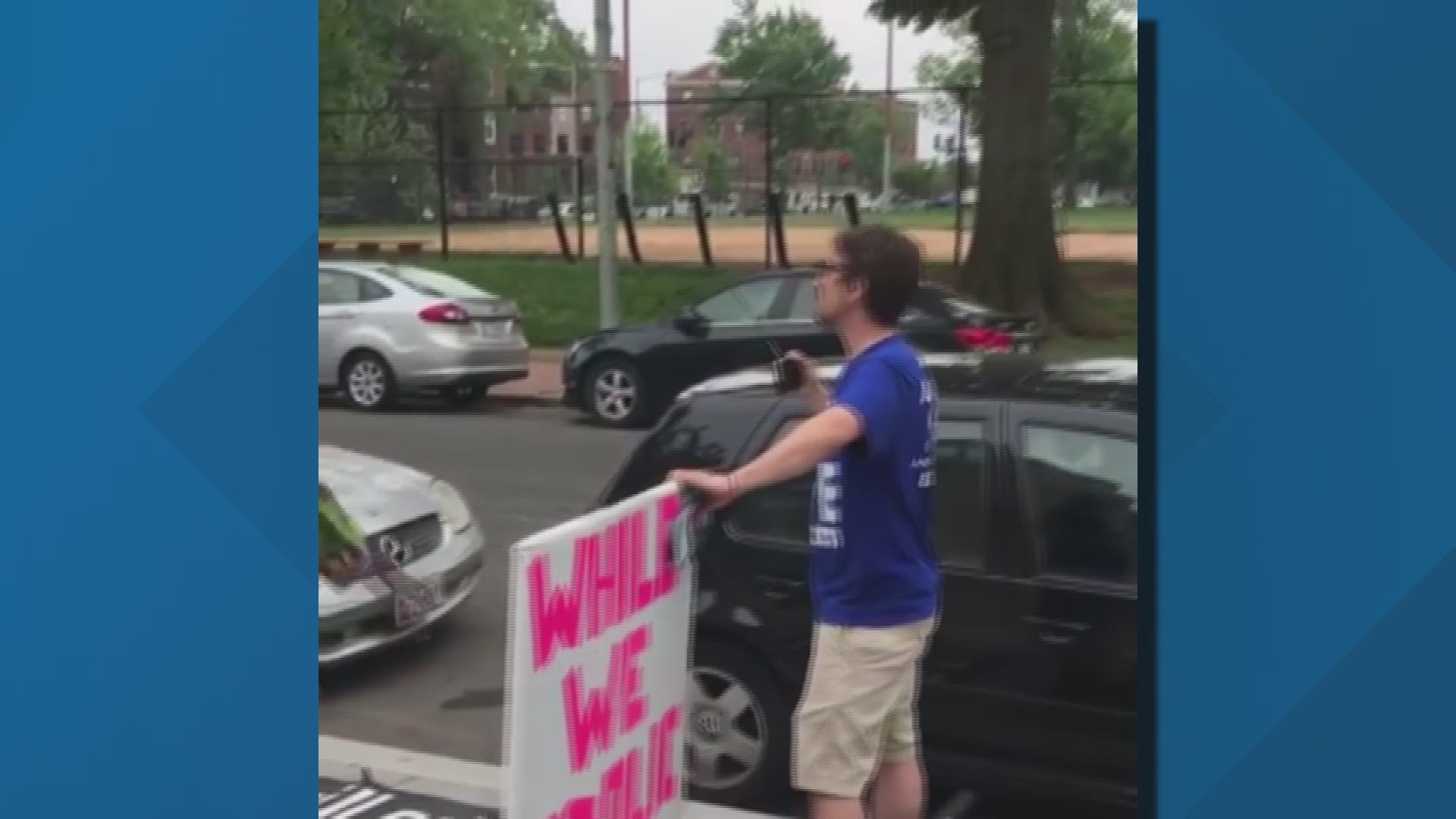 Anti-abortion activists protesting outside of schools