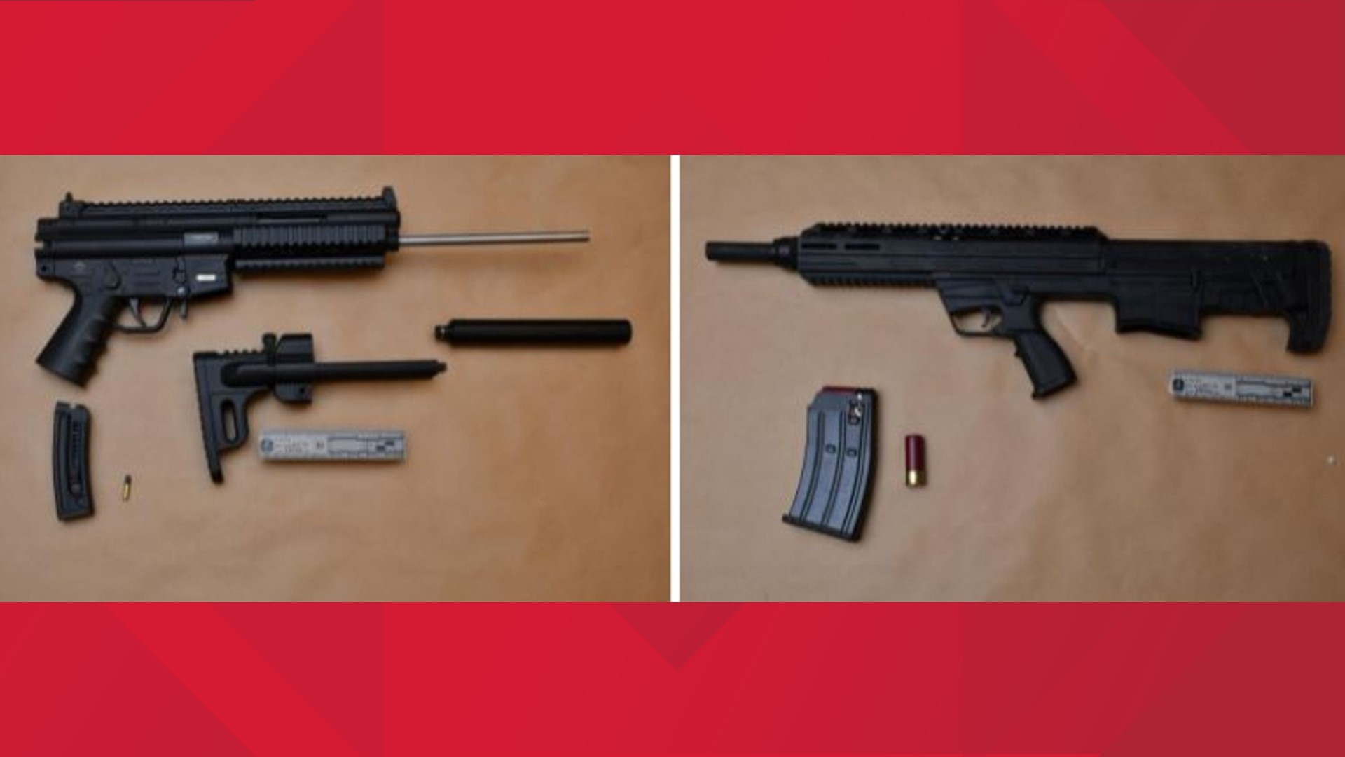 Two people were arrested Tuesday for carrying semi-automatic weapons in the Downtown Largo Metro garage.