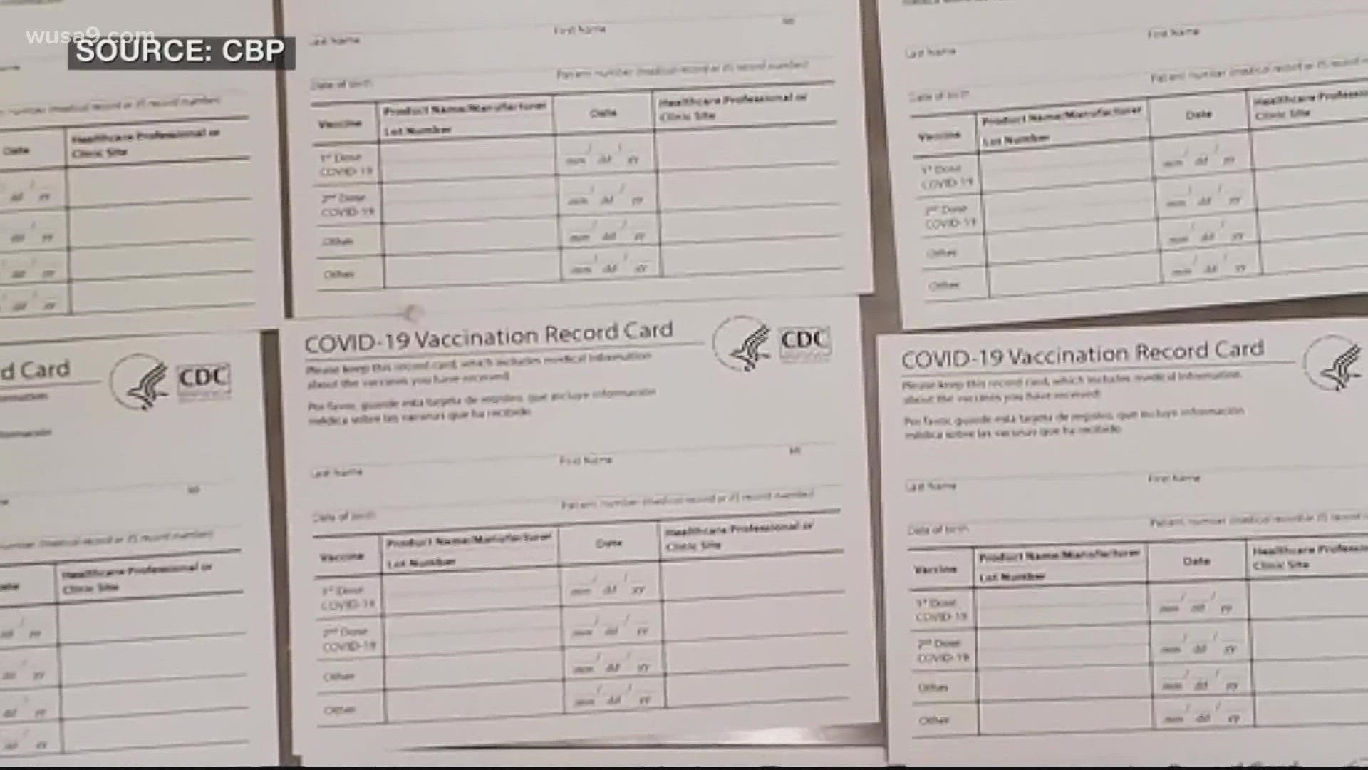 The Virginia Department of Health is hoping to crack down on counterfeit COVID-19 cards.