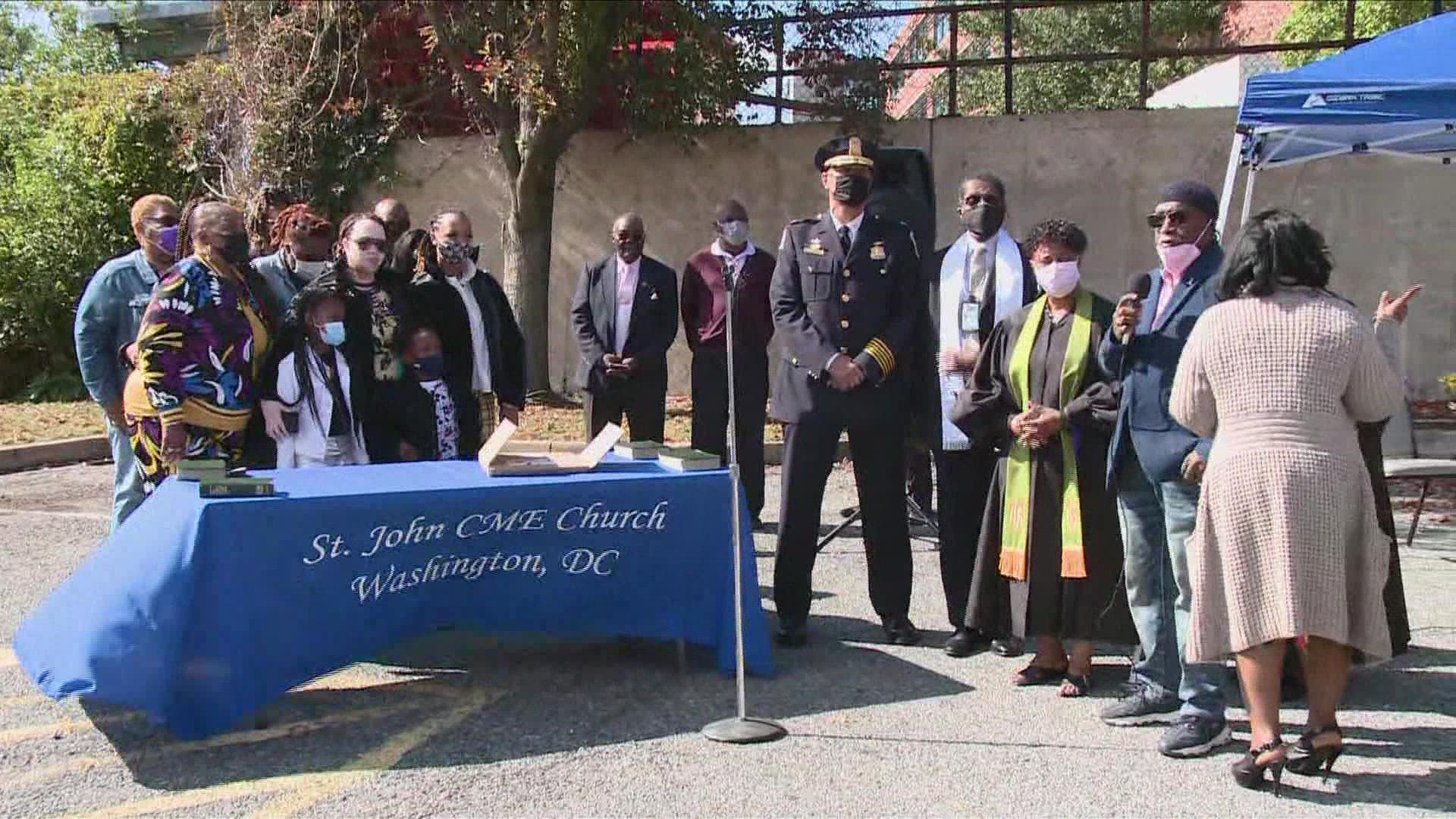 A mother who lost two loved ones is recognized at a special ceremony on the spot where her teenage son was killed by a bullet that police say was not meant for him.