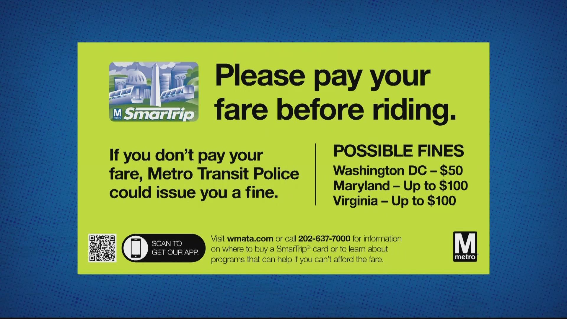 Metro has begun displaying signs warning of the consequences of fare evasion. In November, they will start issuing tickets