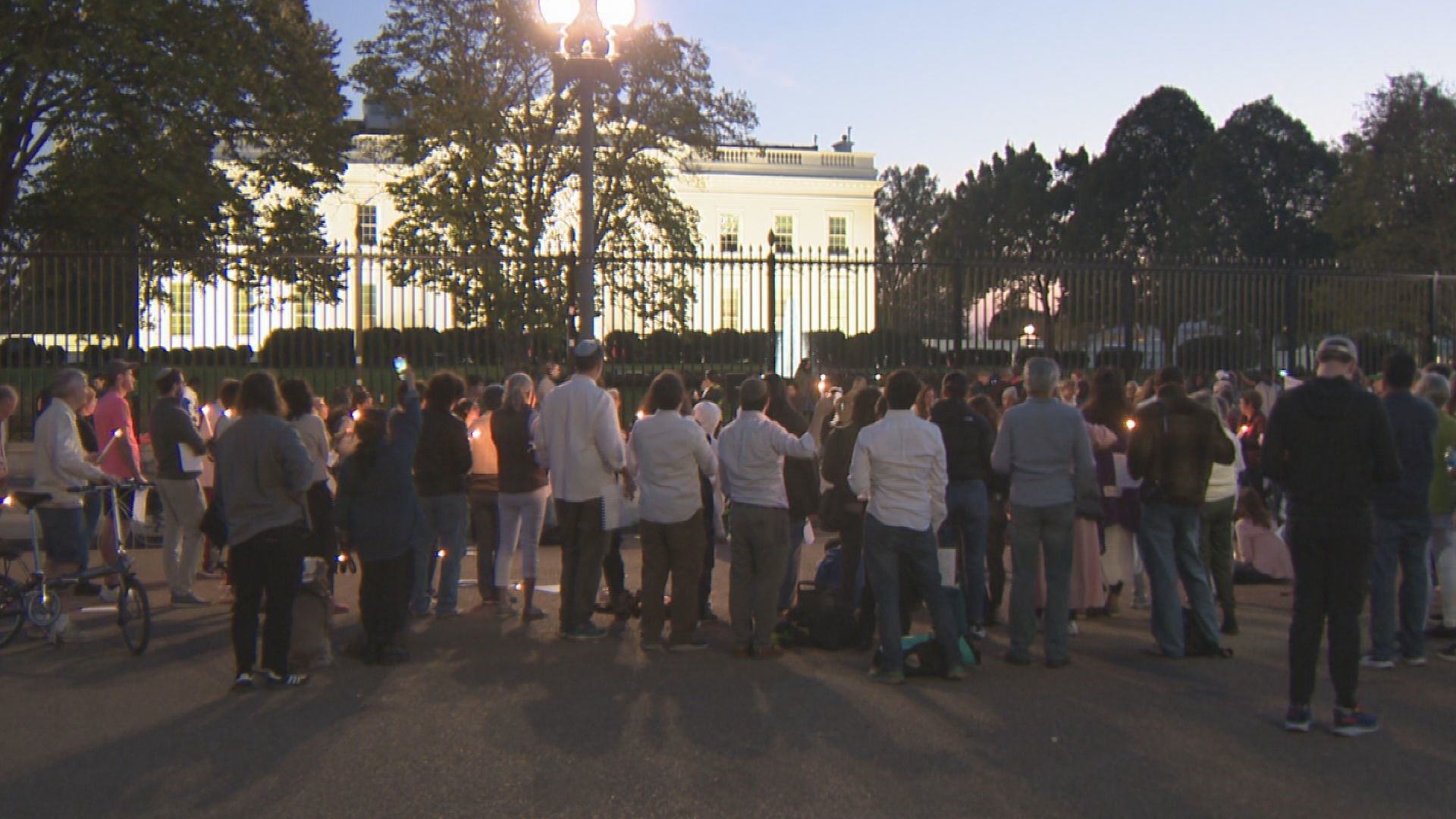 A vigil was held in front of the White House as people came together to demand a ceasefire in the Israel-Hamas war