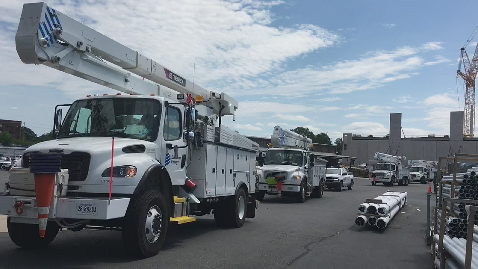 Dominion Energy trucks deploy for Isaias re