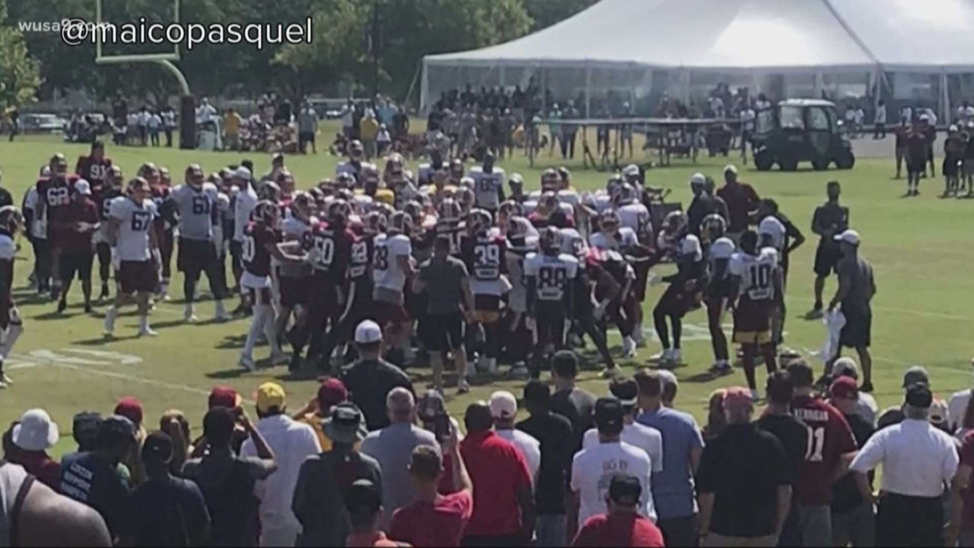 There was not 1, but 2 fights during practice at Redskins training camp.