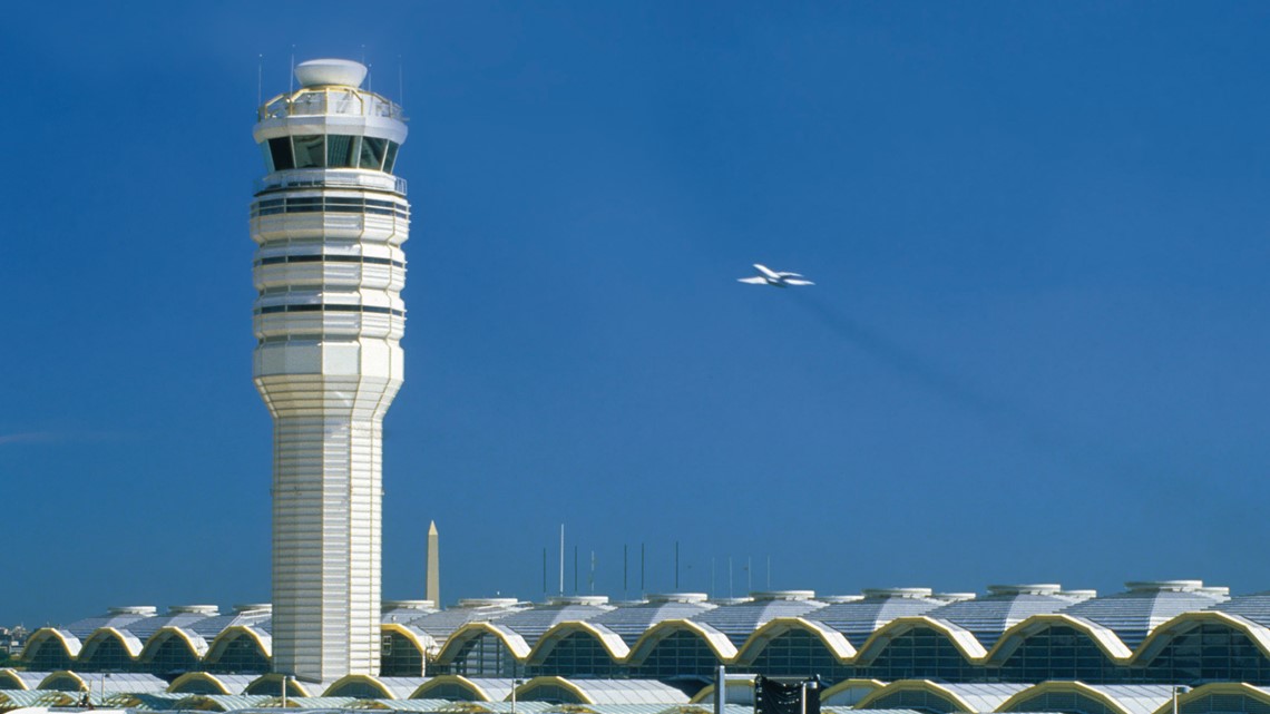 Air Traffic Control Tower of Ronald Reagan Airport in Washington