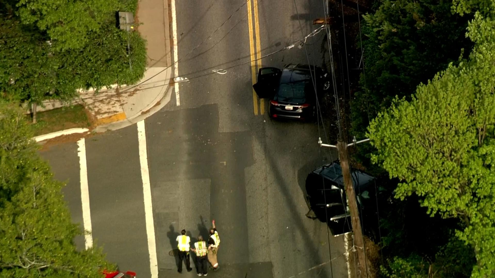 multiple car crash in Chevy Chase