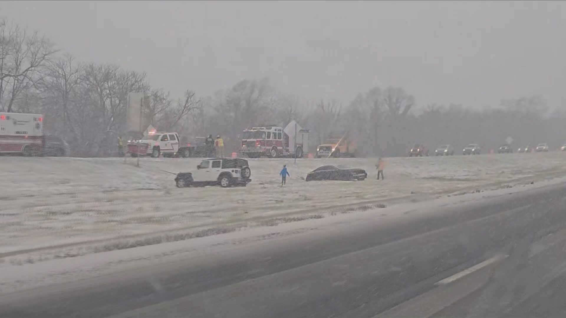 Cars spun out on I-70 in Beaver Creek, MD Saturday afternoon.