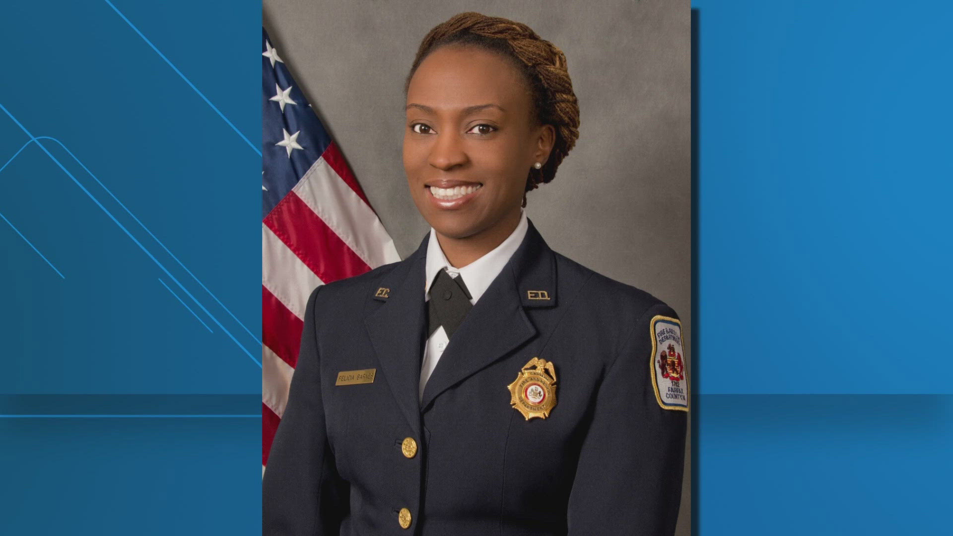Battalion Chief Felicia Barnes has worked with Fairfax County Fire and Rescue for over 21 years. Before becoming a firefighter, she was a police officer.