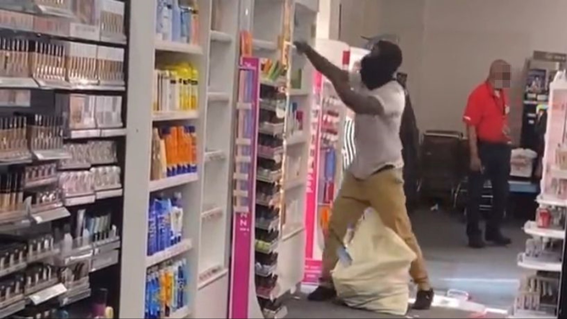 WUSA9 obtained a video taken inside the Bethesda CVS that appears to show people stealing large bags of product.