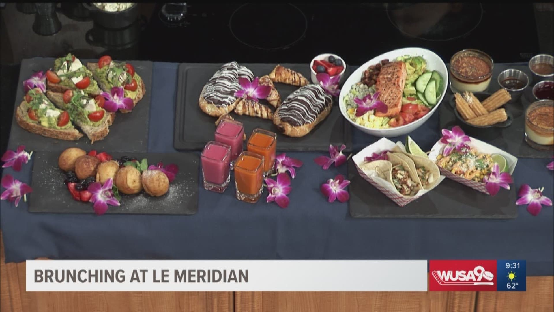 Le Méridien's executive chef, Brent Gauthier, showcases The Yard's gourmet tacos along with some of their brunch items and desserts.
