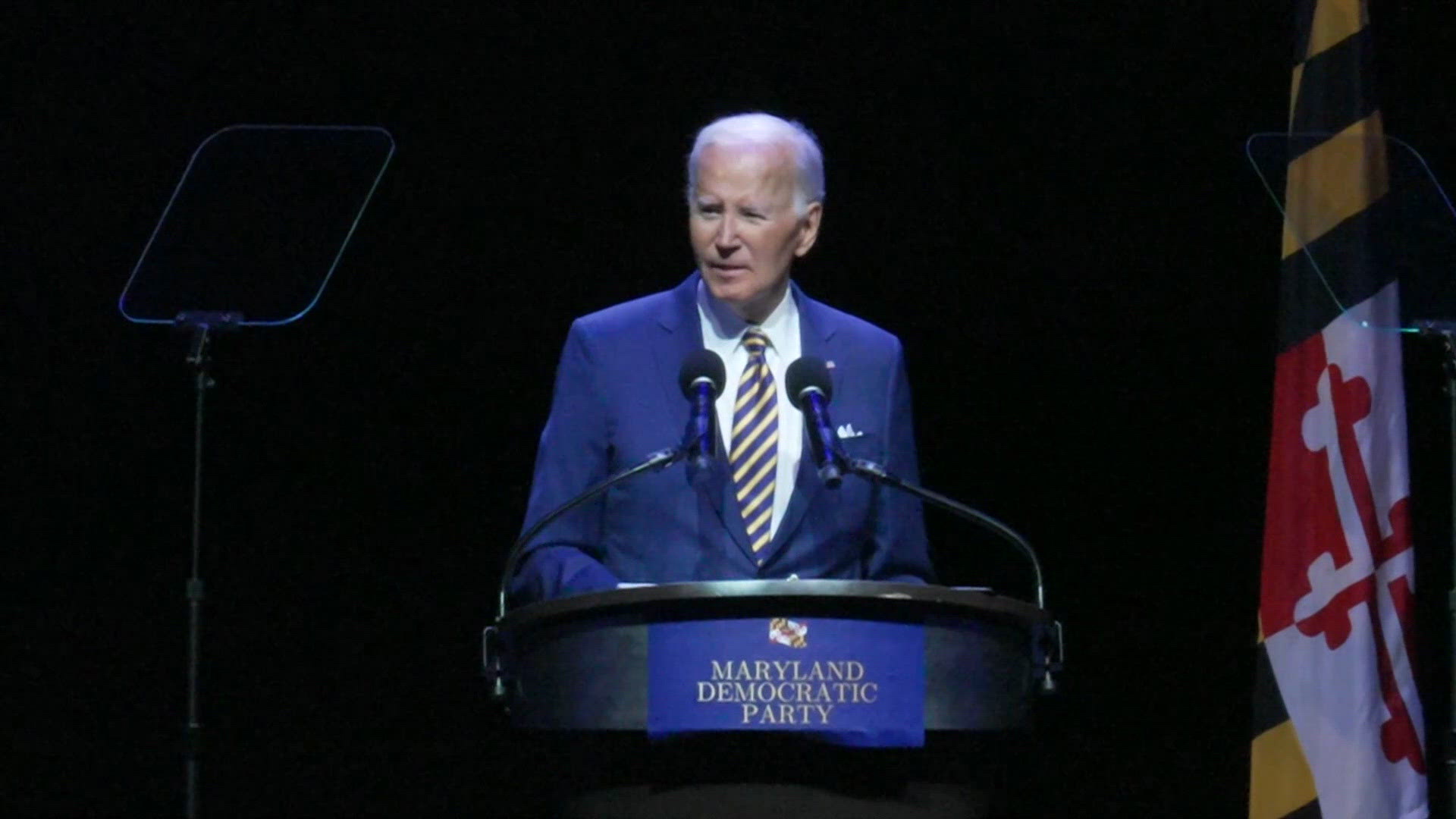 Biden blasts Trump over corruption claims in Maryland speech