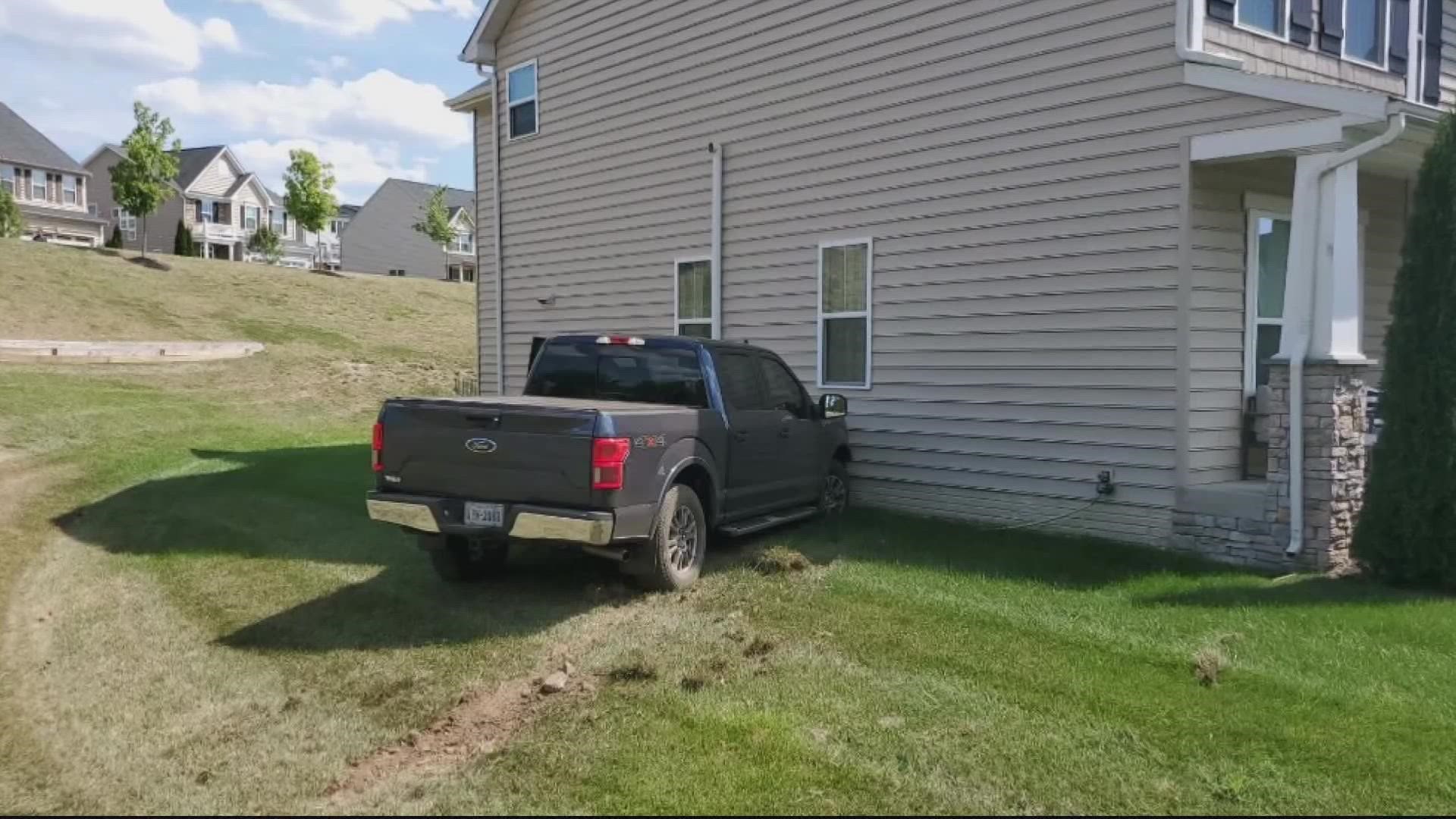 Police say the principal was driving drunk - hit the house with his truck - then fled the scene.
