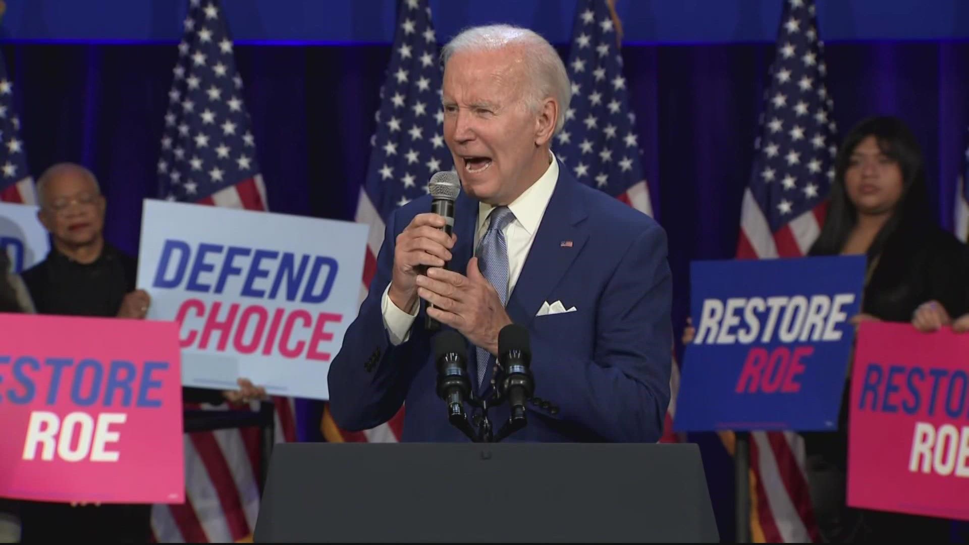 Bold promise President Biden made today-- about access to abortion care.
