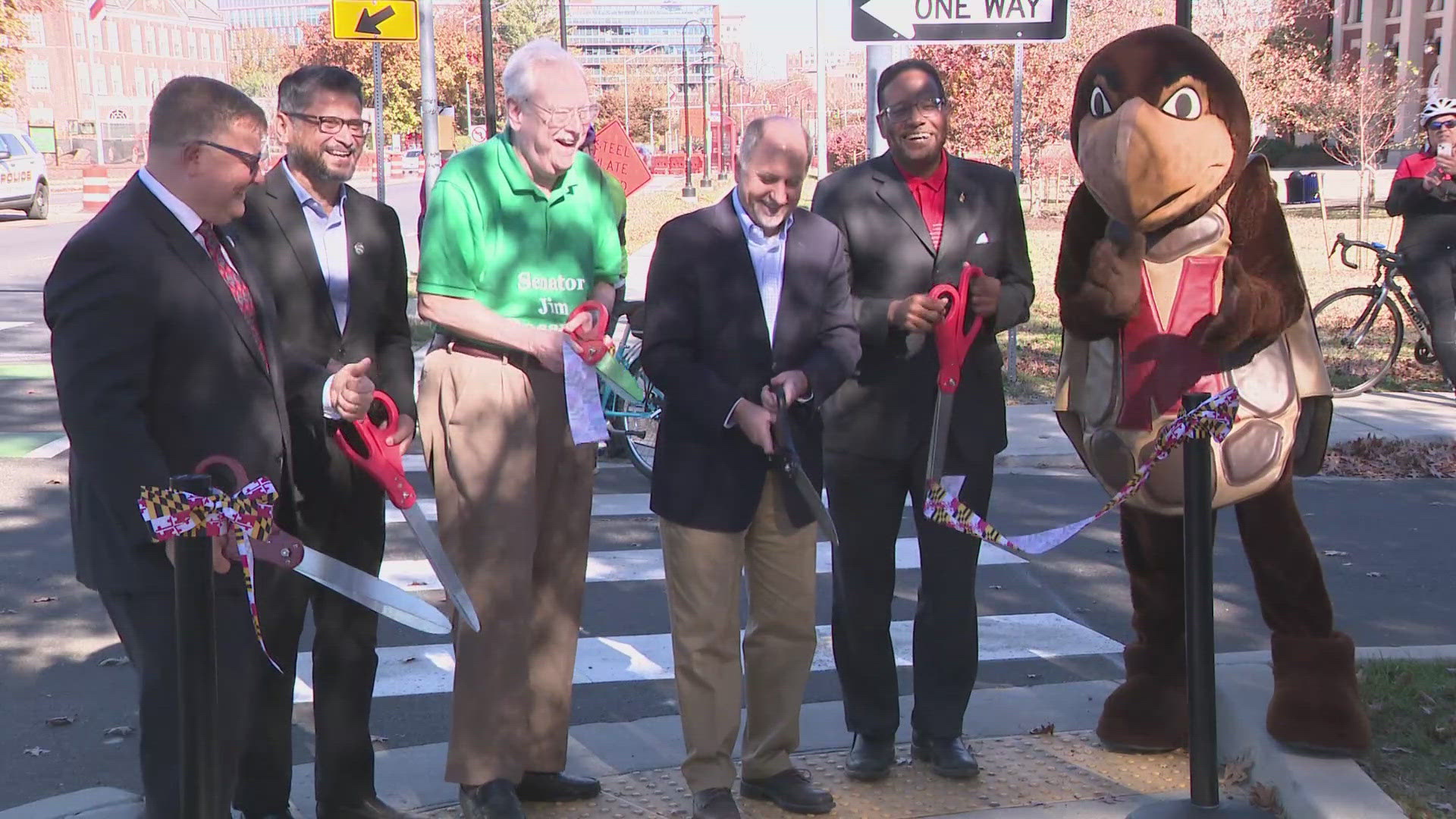 The college town in Prince George's County celebrated new bike lanes and walkways on Saturday.