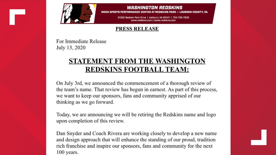 Washington's NFL team to change name