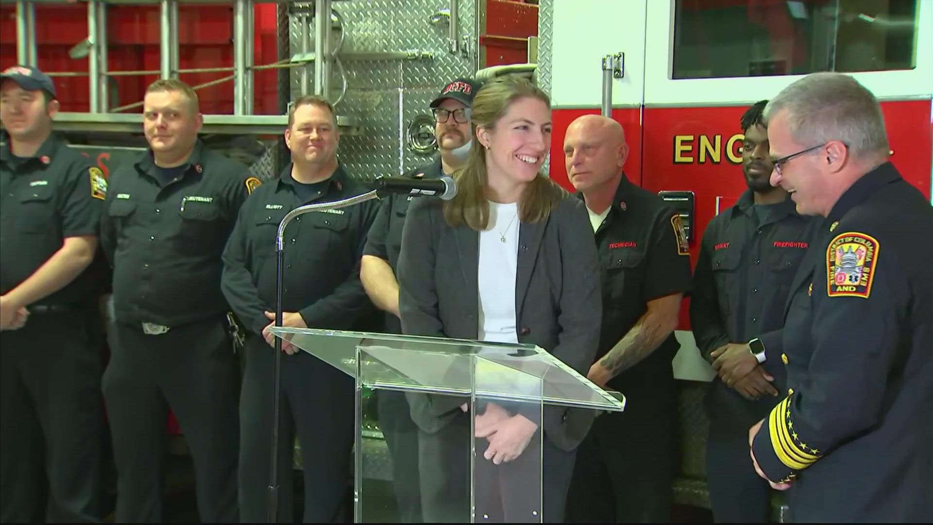 On Friday, Margaret "Bishop" Snedden got a chance to thank the firefighters who brought her back to life. She's all smiles now, a walking, talking miracle.