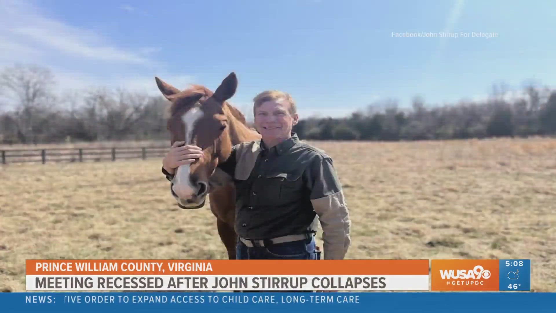 John Stirrup was taken to the hospital for treatment