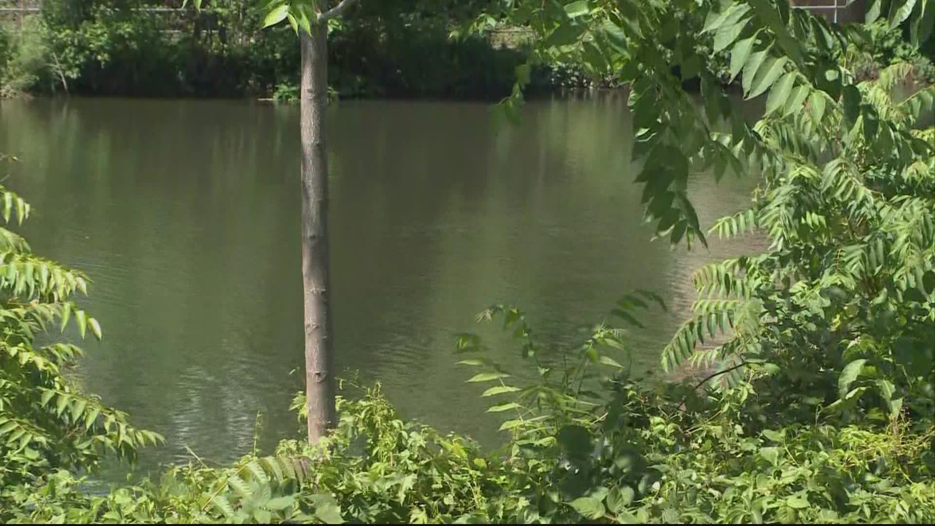 Rescue crews say a man died while swimming in the waterway of Four Mile Run in Alexandria Monday afternoon.