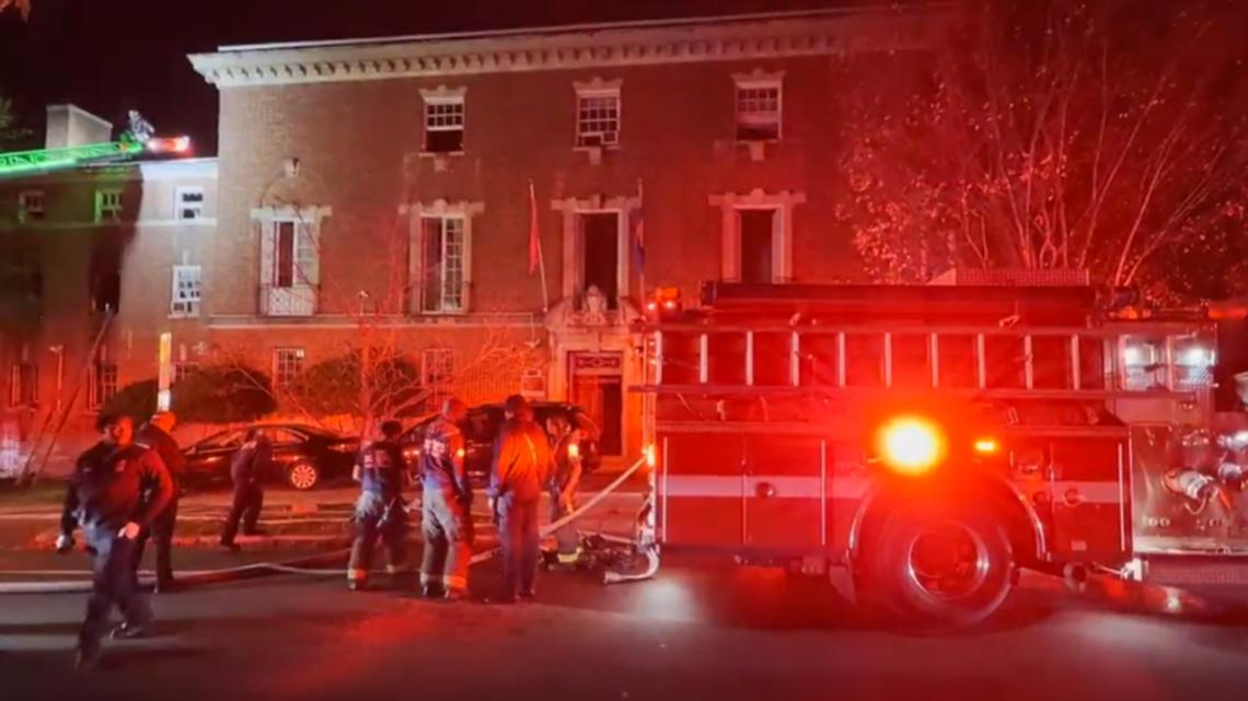 Crews fight fire at Laos embassy residence in DC