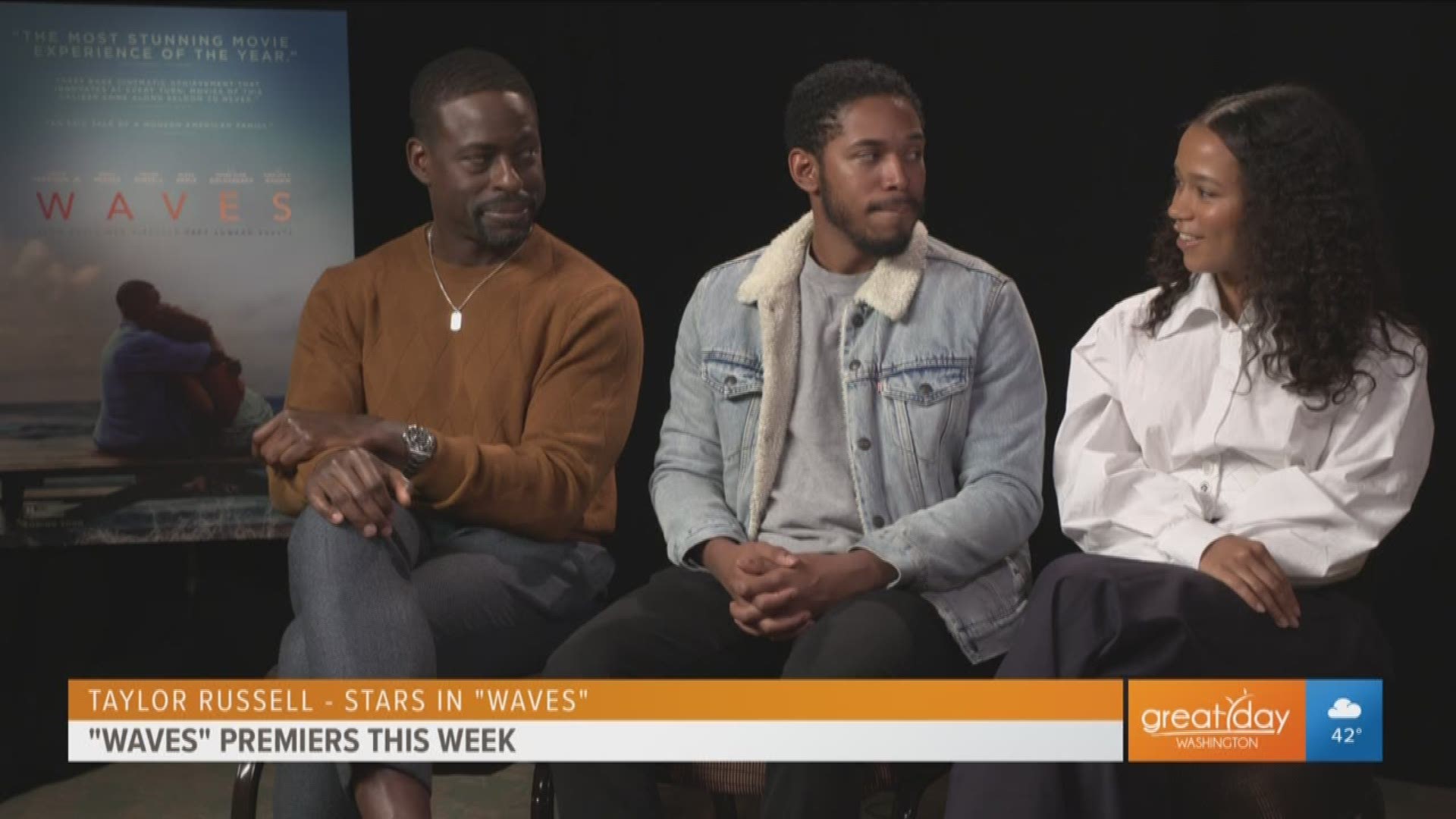 Sterling K. Brown, Kelvin Harrison Jr and Taylor Russell sit down with Ellen to talk about their latest film, 'Waves' premiering in DC this week.